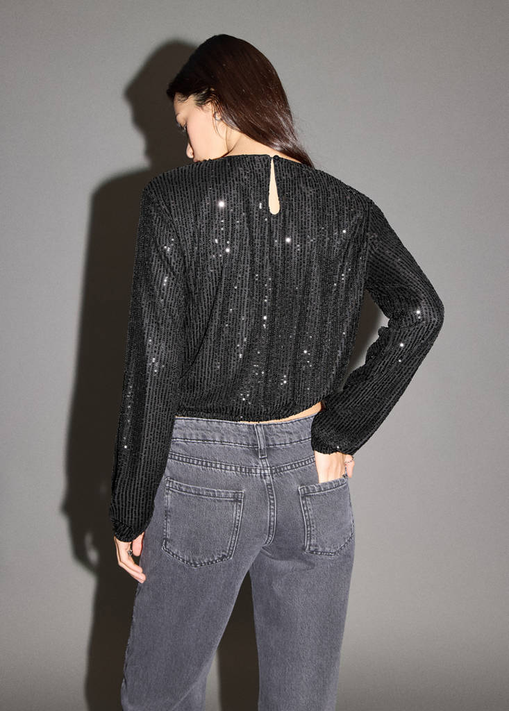 Sequin blouse — Black