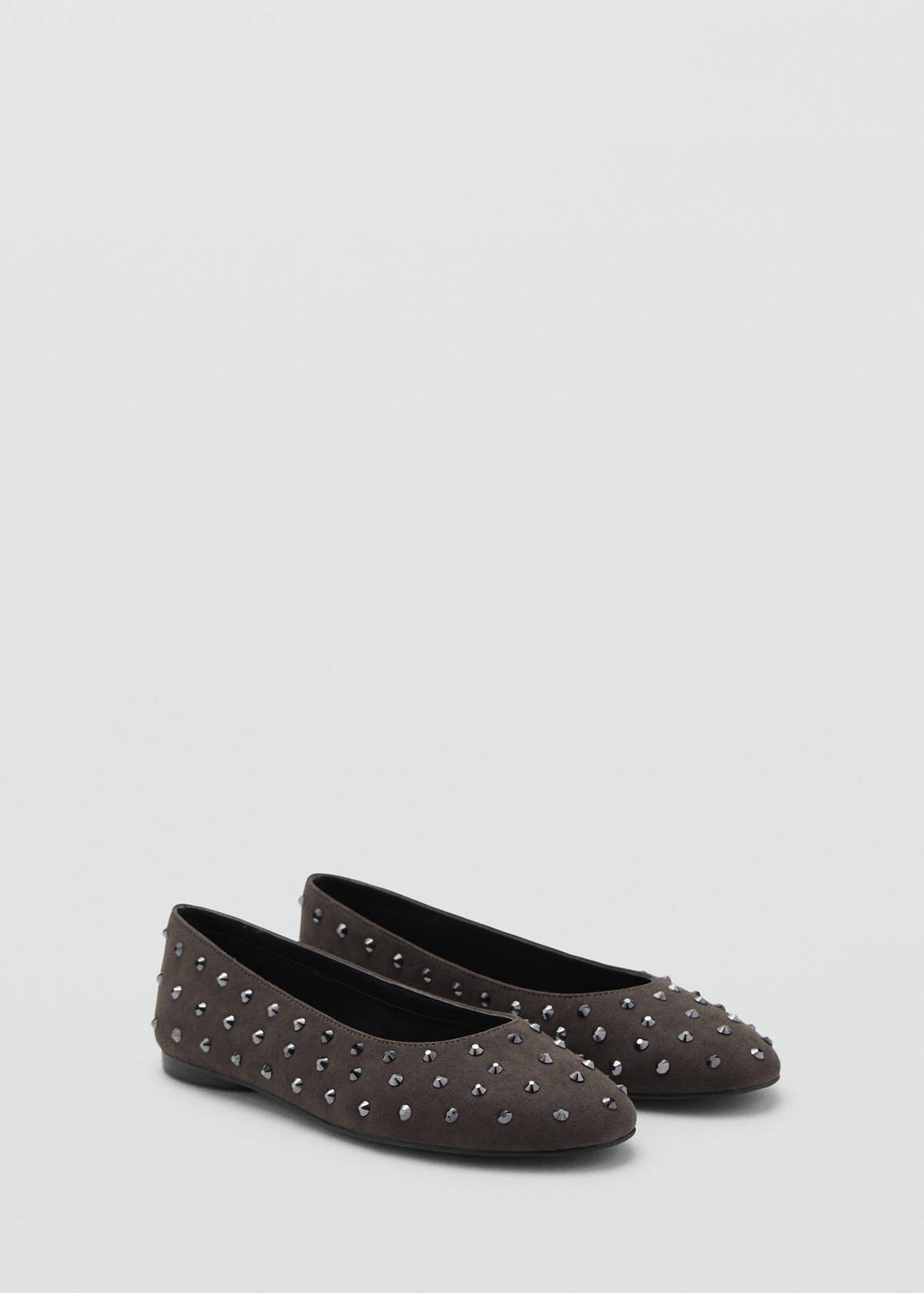 Studded ballet flats — Charcoal