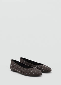 Studded ballet flats — Charcoal 2