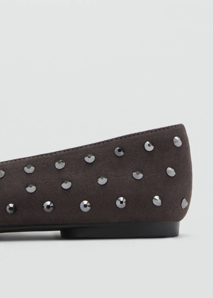 Studded ballet flats — Charcoal