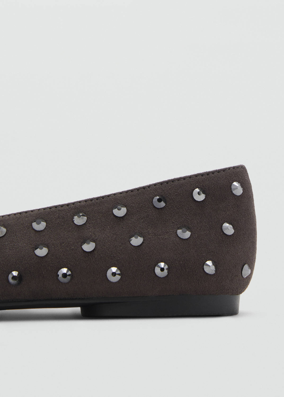 Studded ballet flats — Charcoal