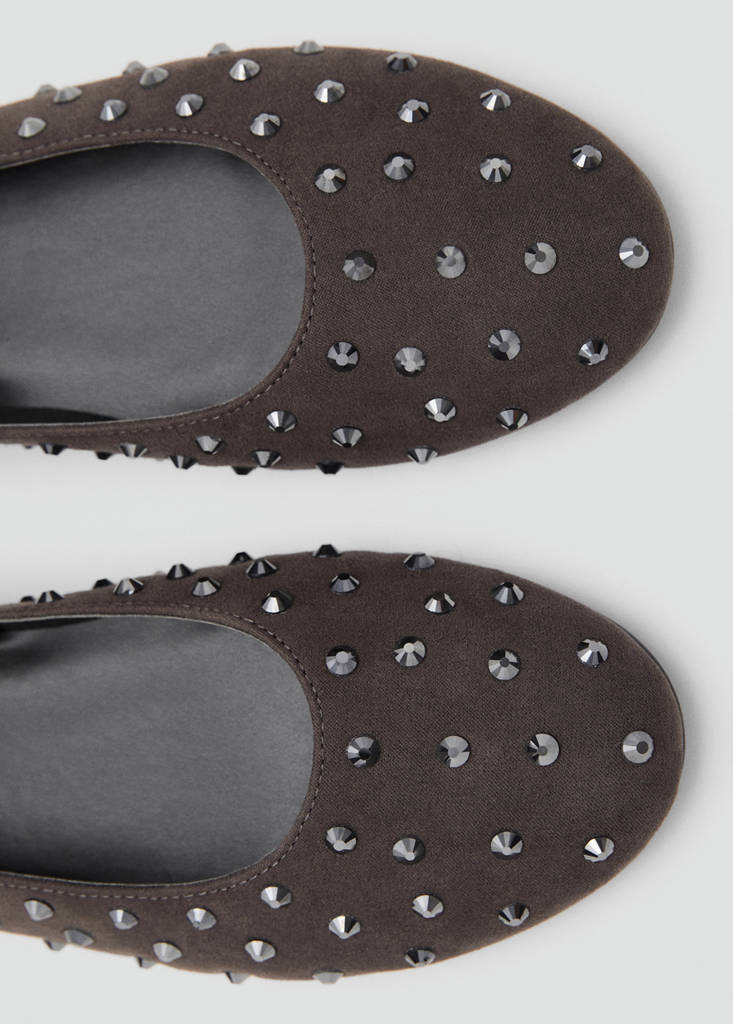 Studded ballet flats — Charcoal