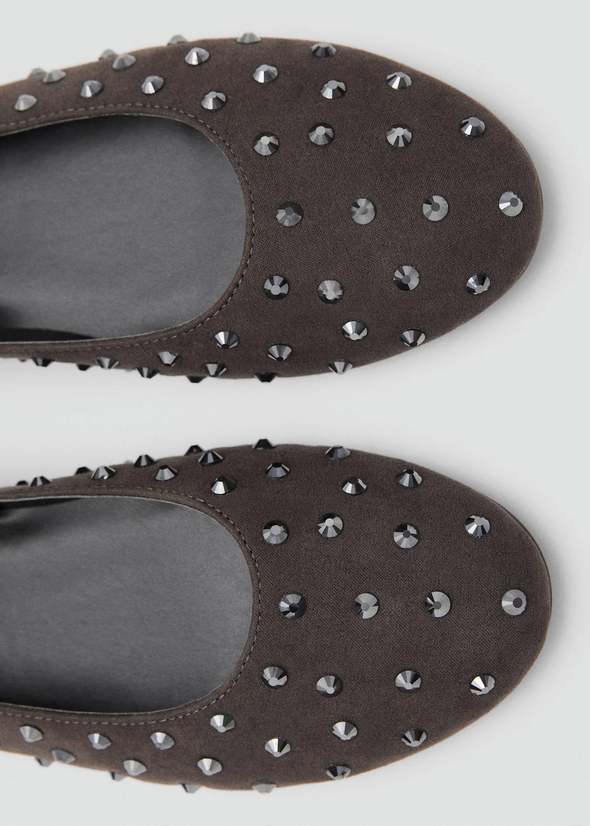 Studded ballet flats — Charcoal