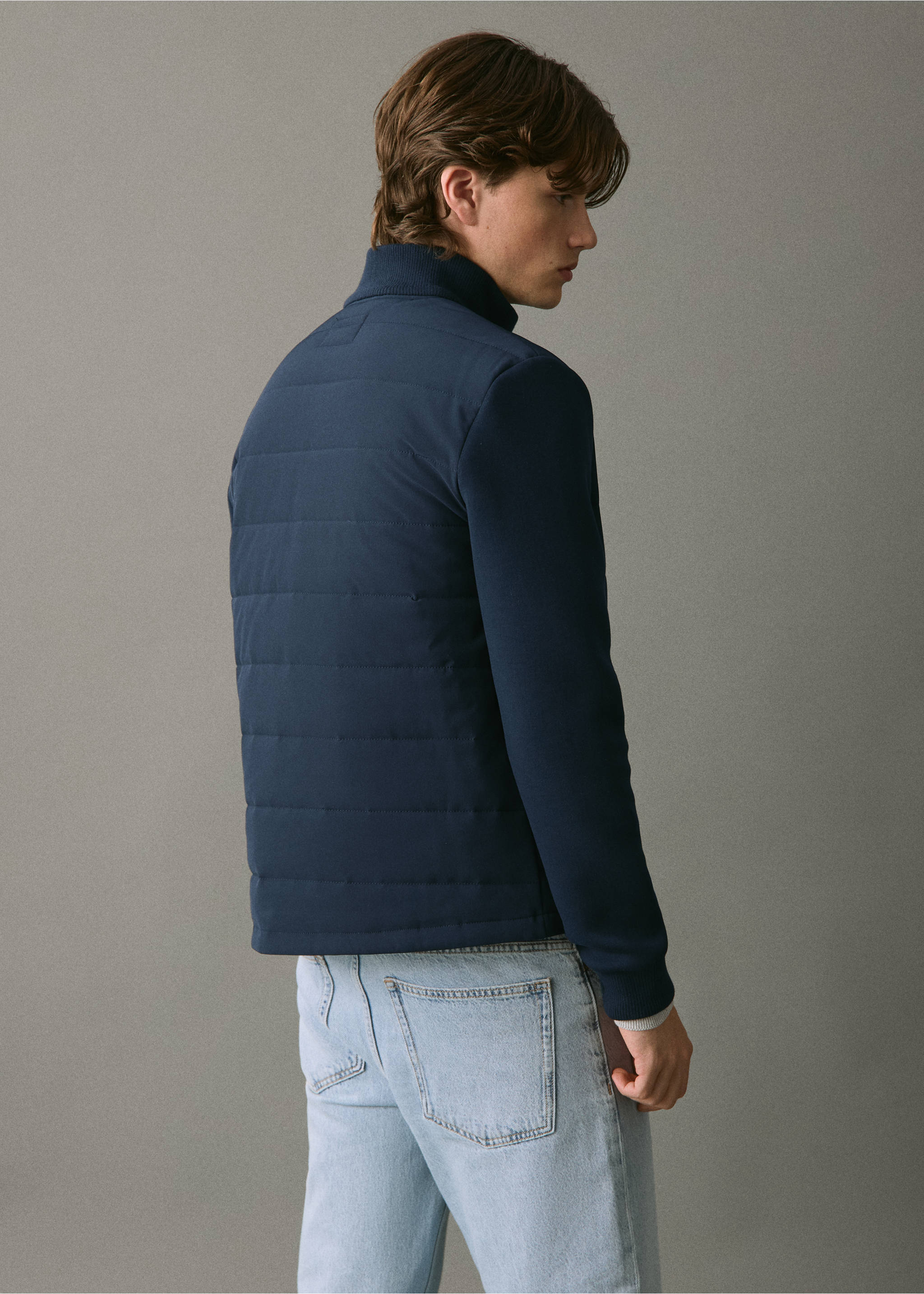 Anorak acolchado - Reverso del artículo, Azul marino. Ref: 17098282-00.