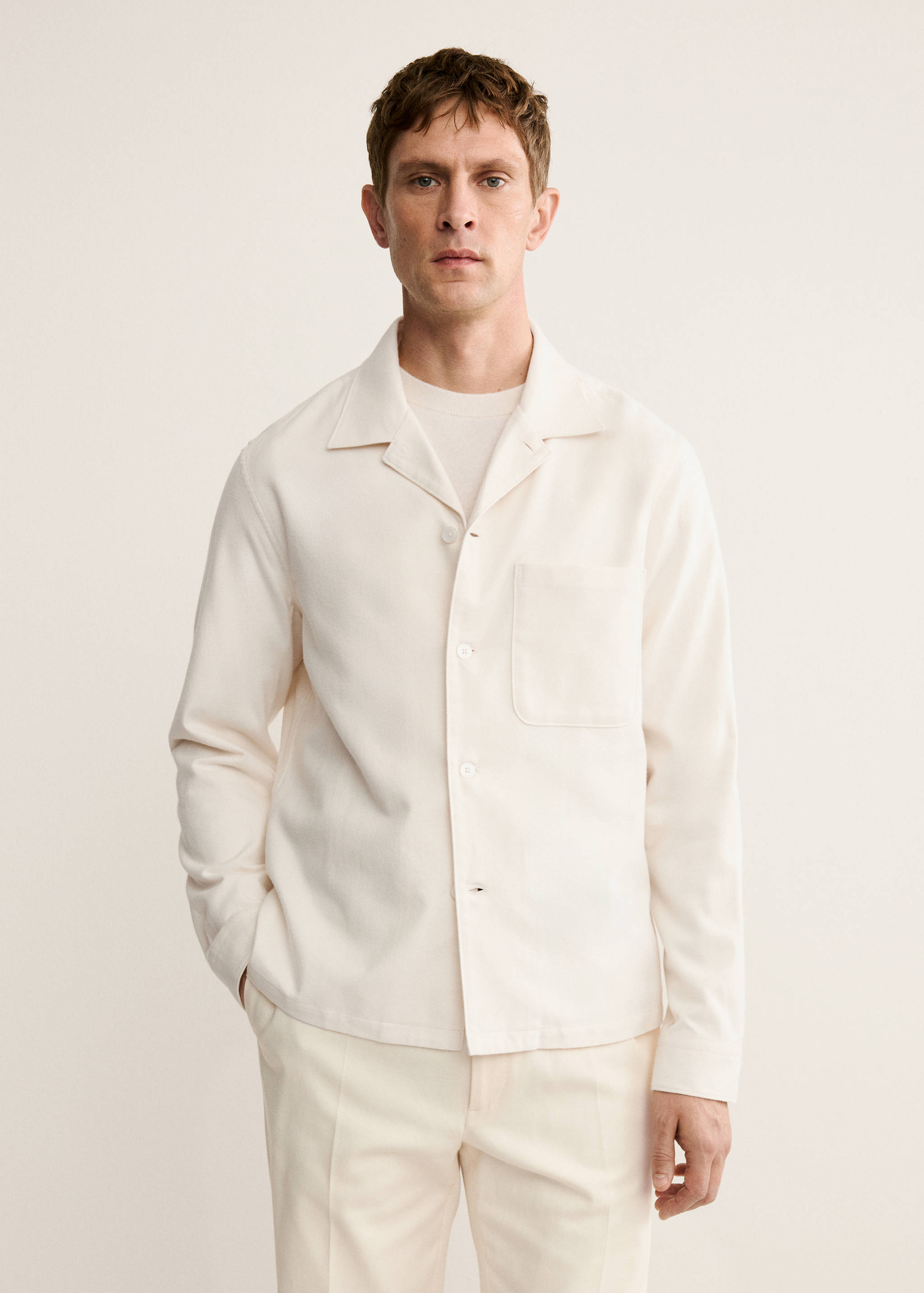 100% cotton overshirt with pockets - Medium plane