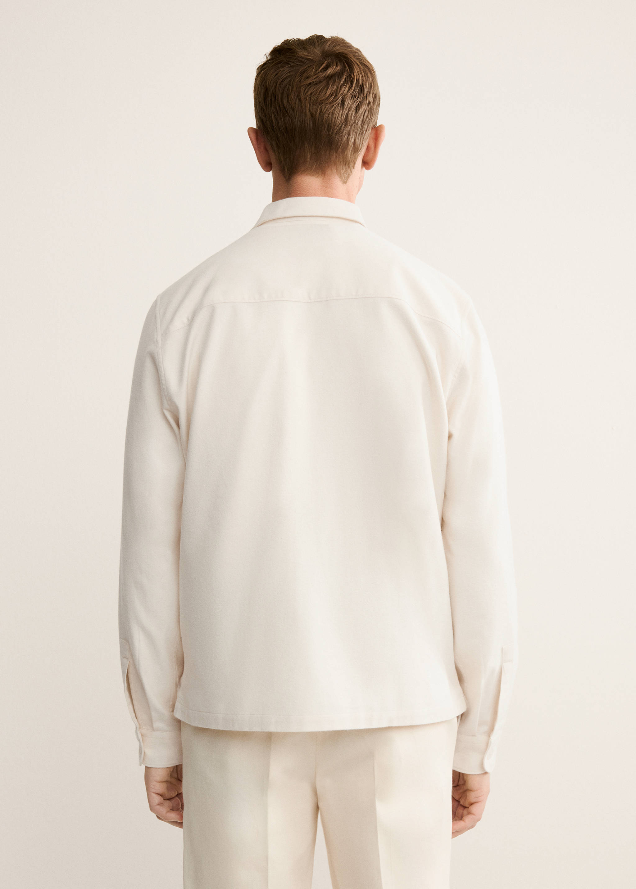 100% cotton overshirt with pockets - Reverse of the article