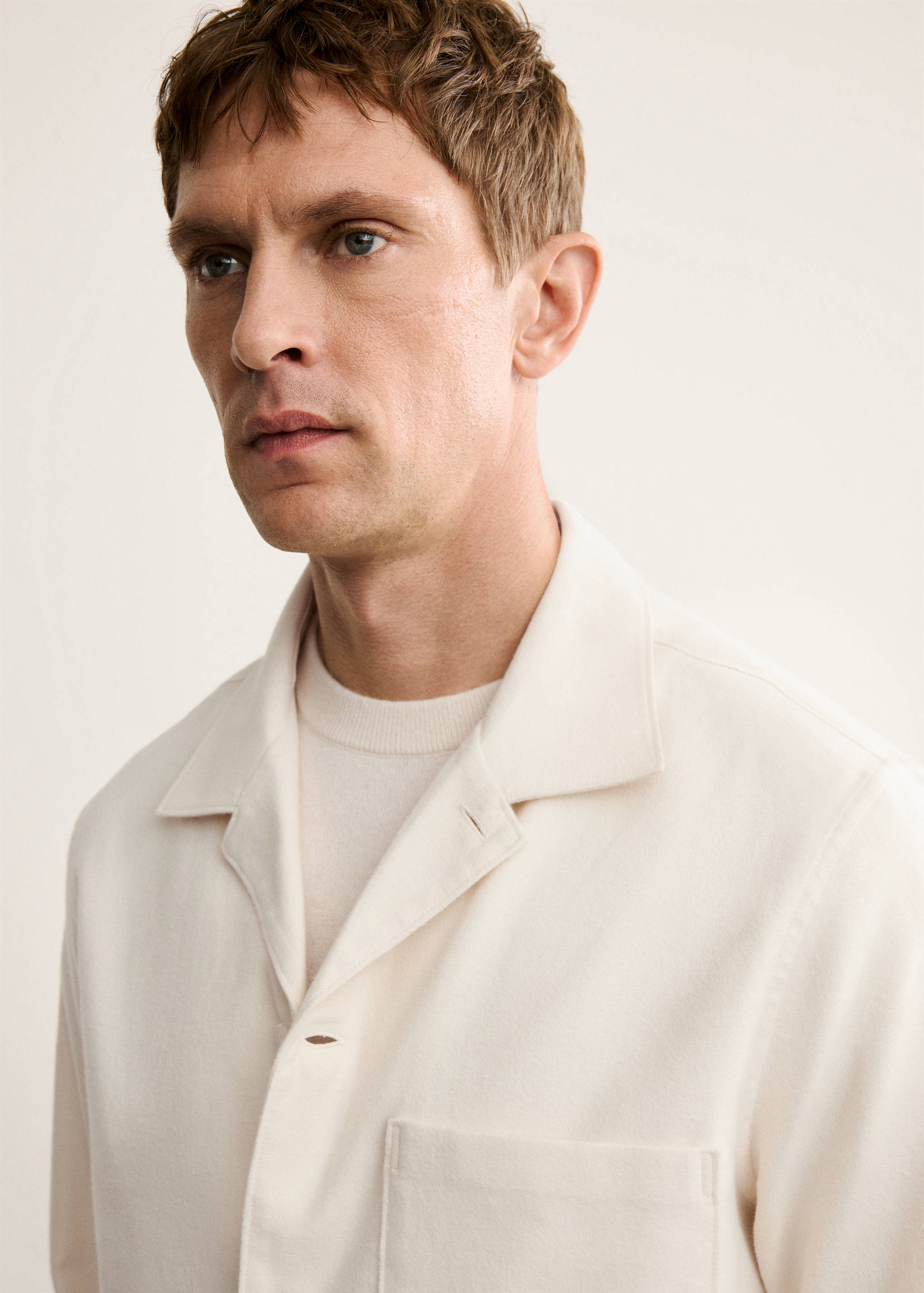 100% cotton overshirt with pockets - Details of the article 1