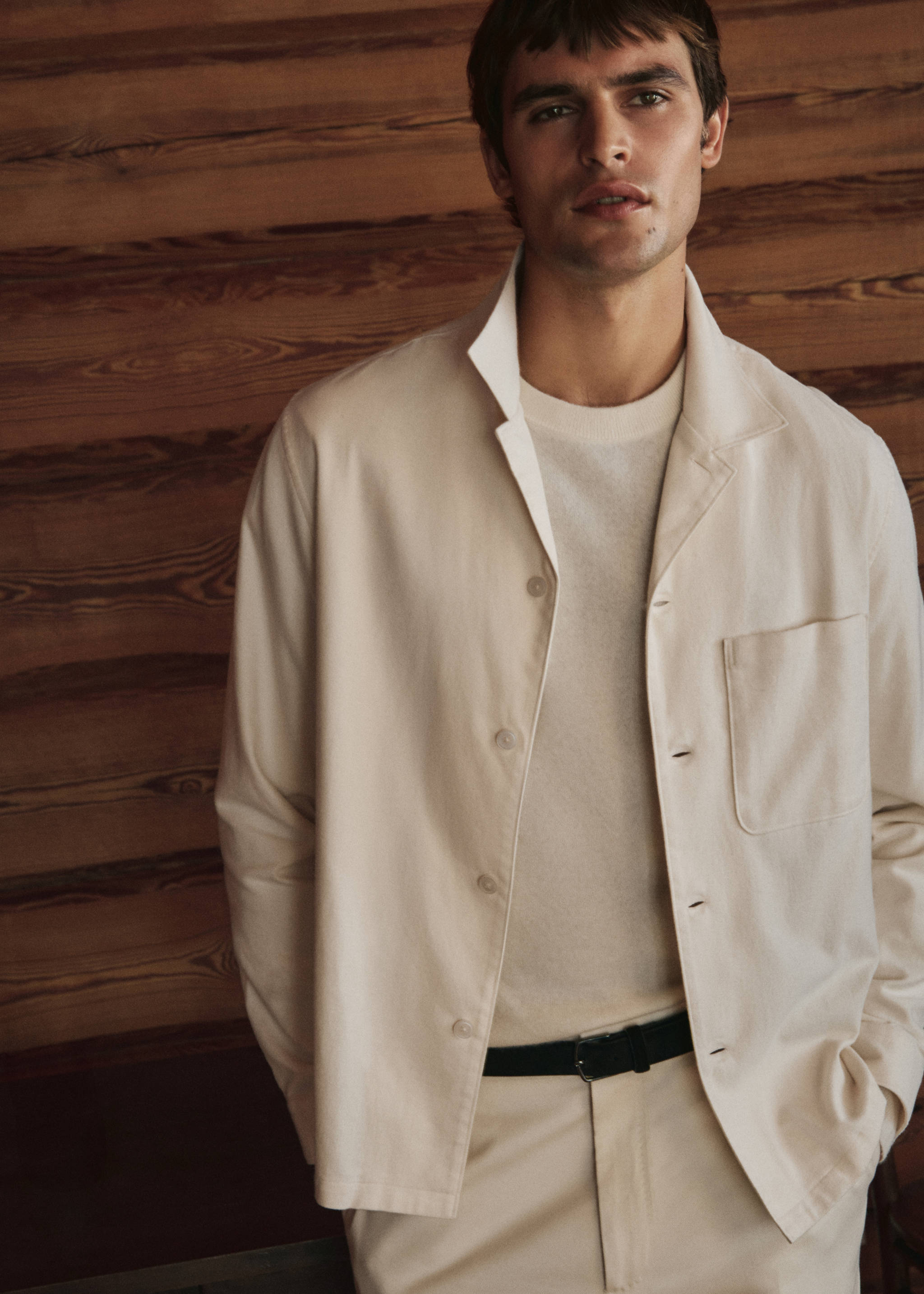 100% cotton overshirt with pockets - Details of the article 3