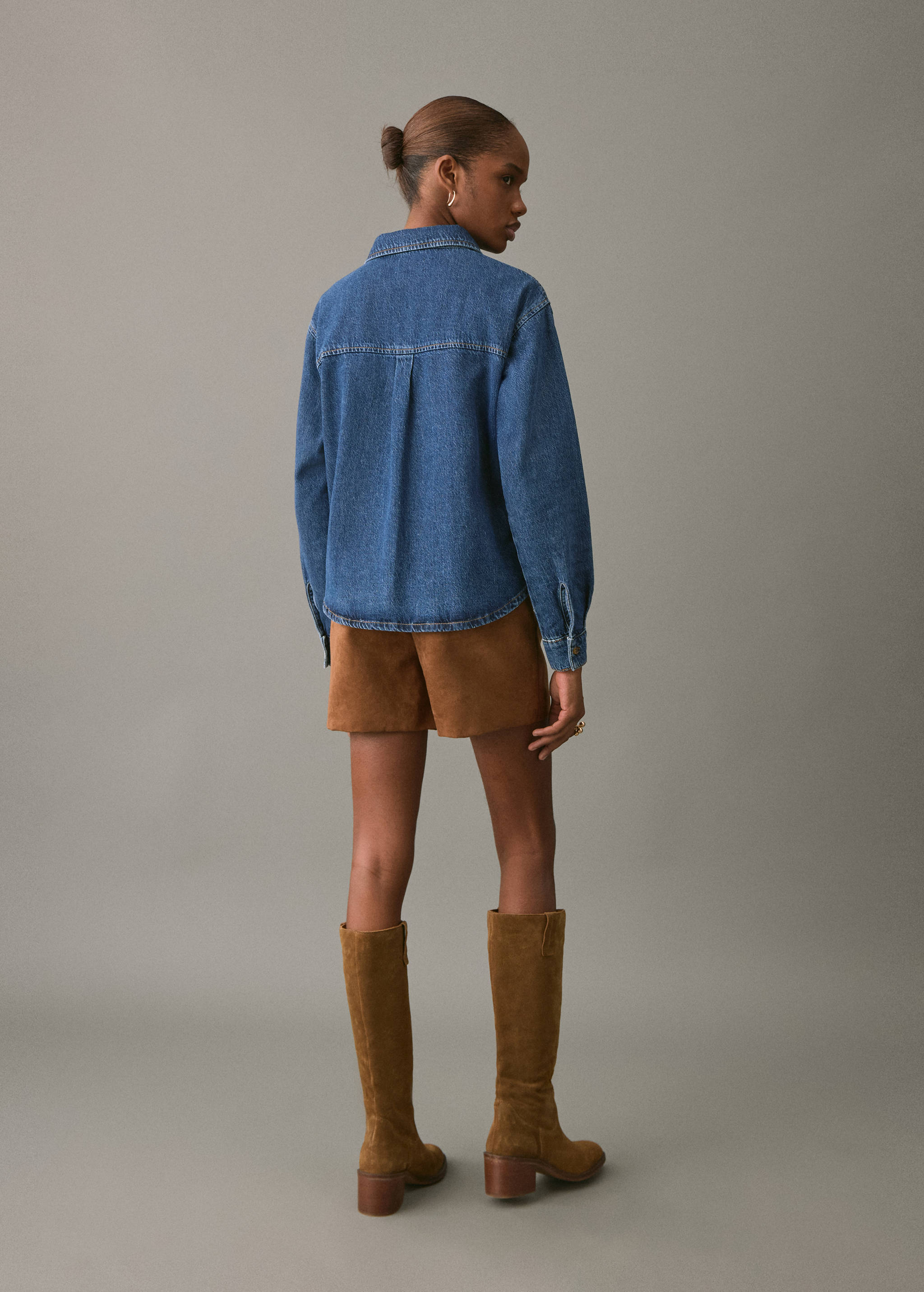 Denim cotton shirt - Reverse of the article