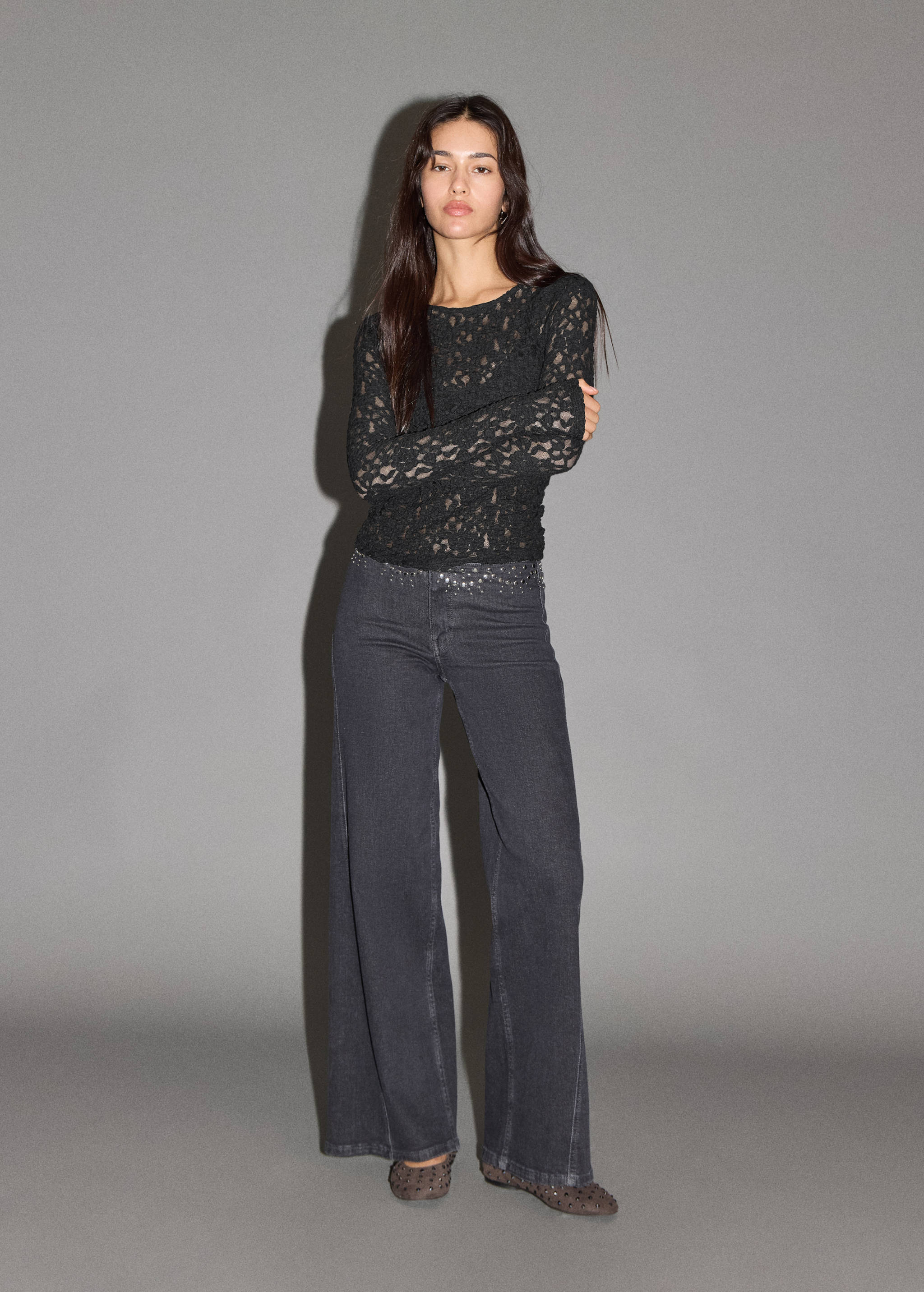 Long sleeve lace T-shirt - General plane