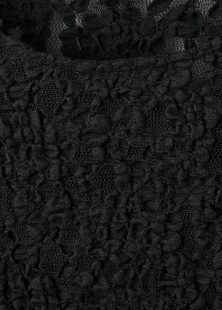 Long sleeve lace T-shirt — Black