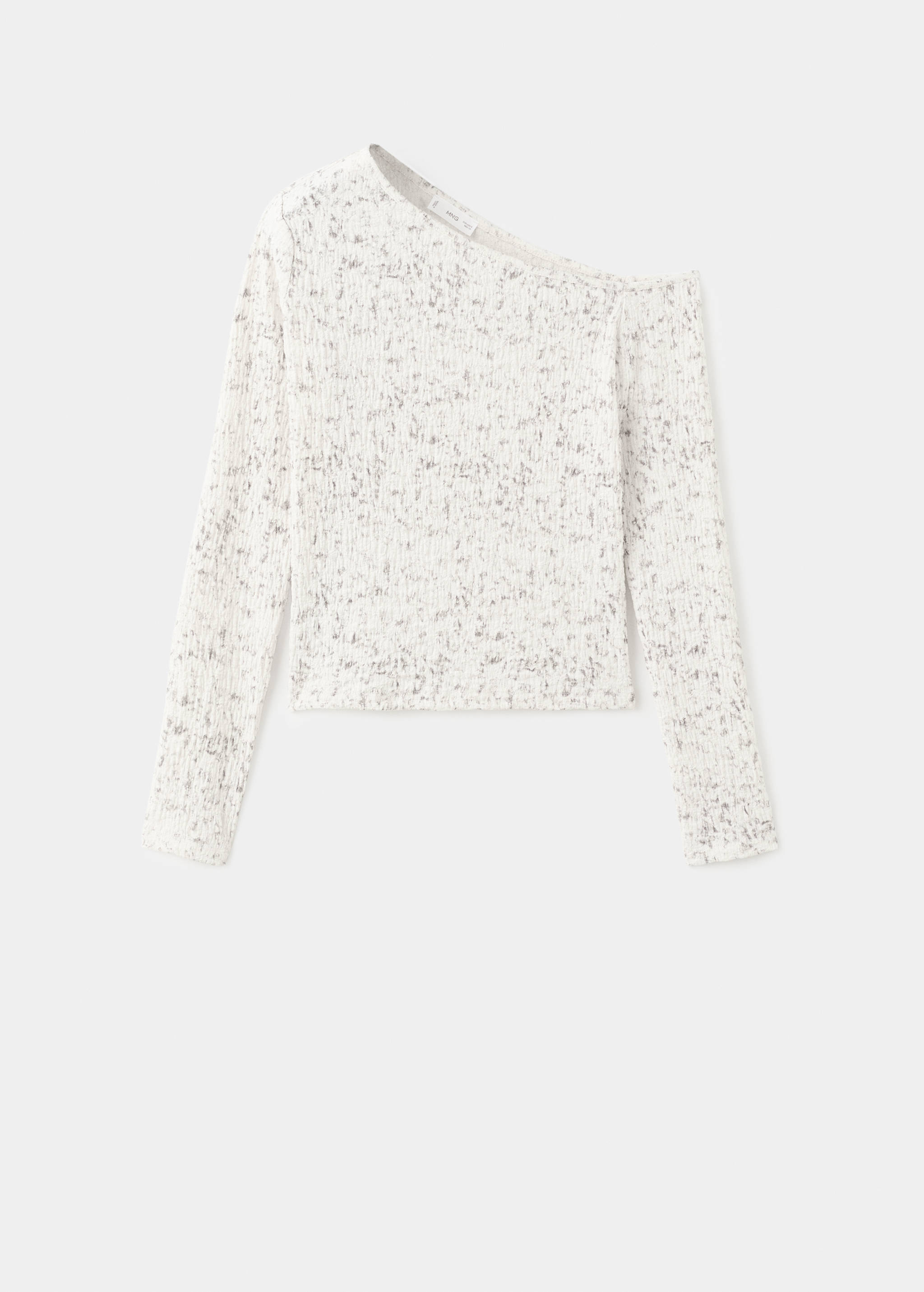 T-shirt mesclada com decote assimétrico - Artigo sem modelo