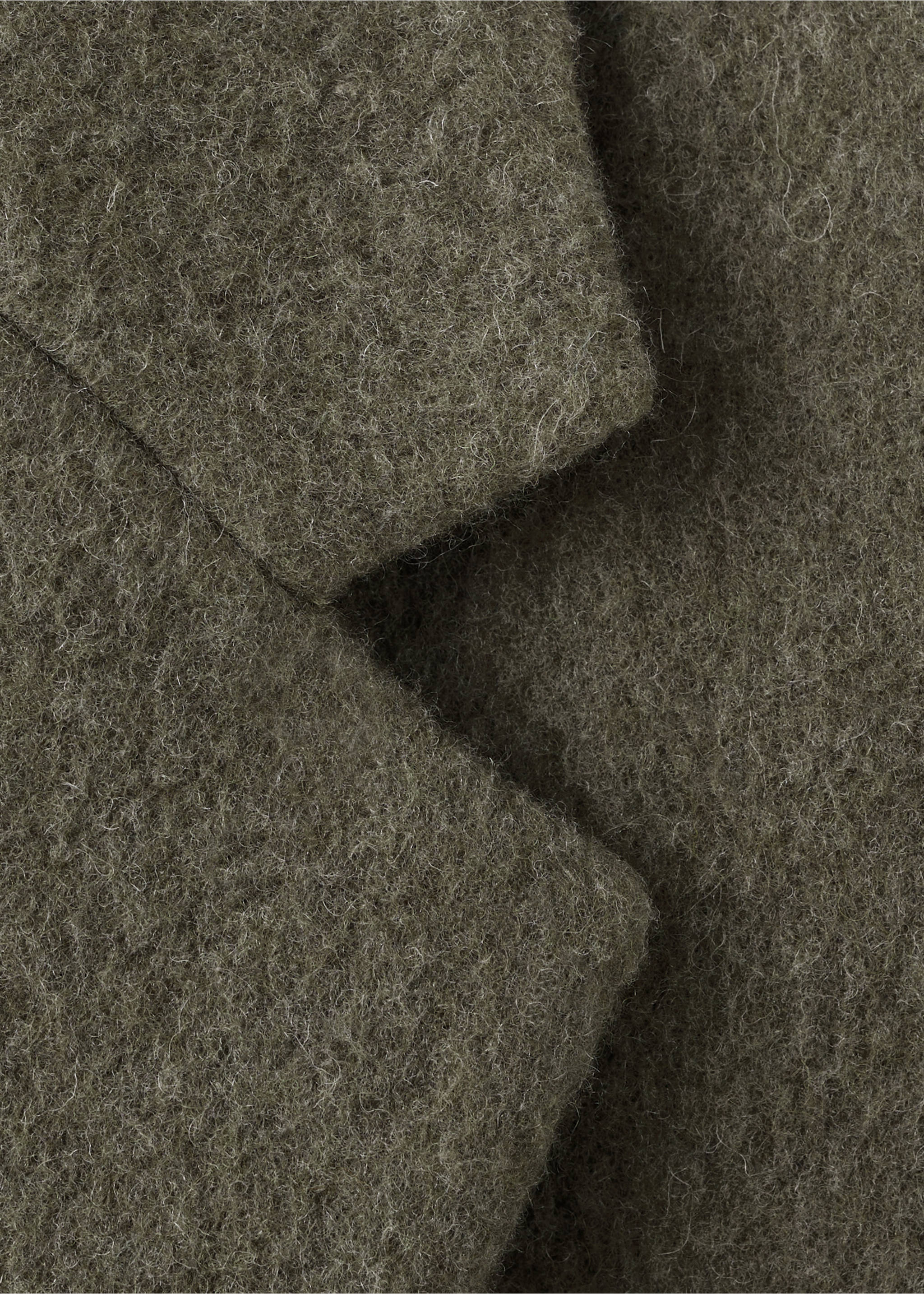 Double-breasted wool coat - Details of the article 8, Khaki. Ref: 17098289-00.