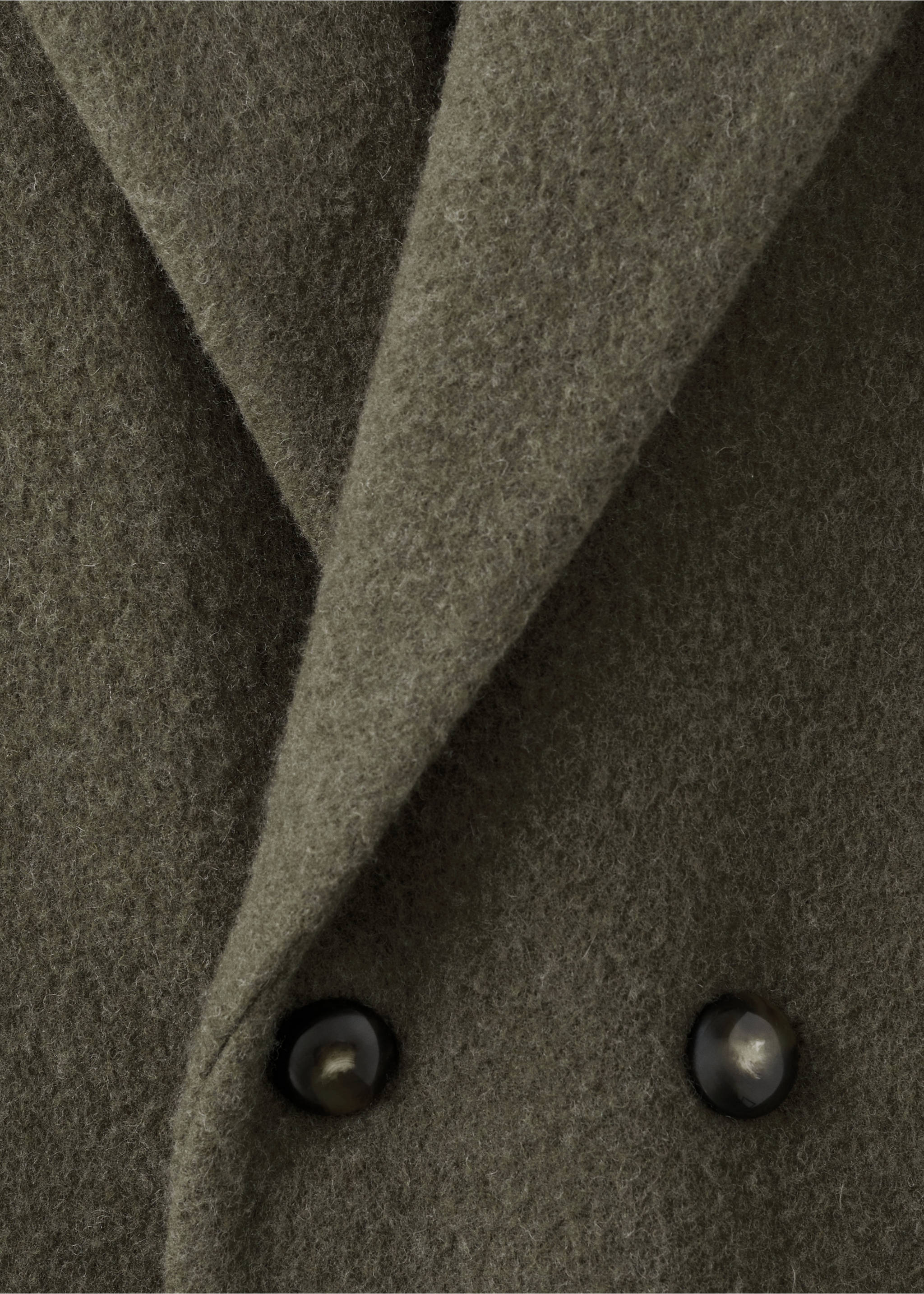 Double-breasted wool coat - Details of the article 0, Khaki. Ref: 17098289-00.
