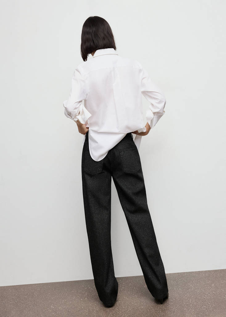 Shiny straight-leg jeans — Black