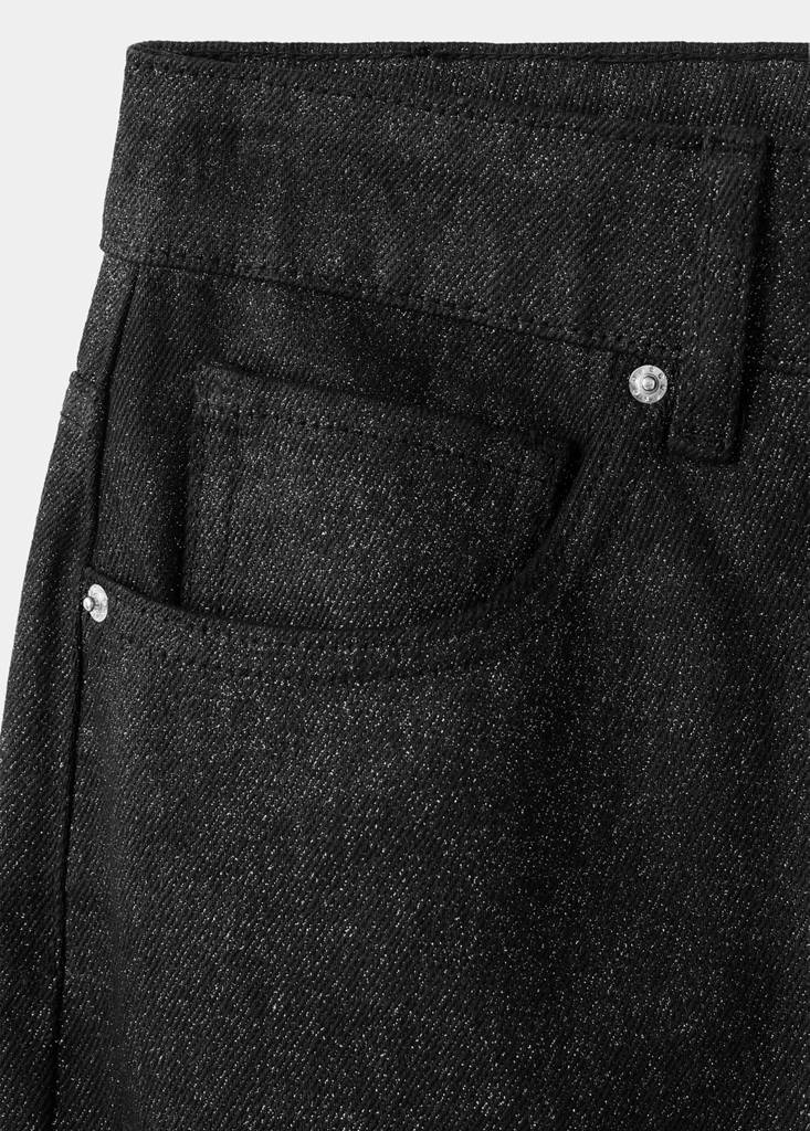 Shiny straight-leg jeans — Black