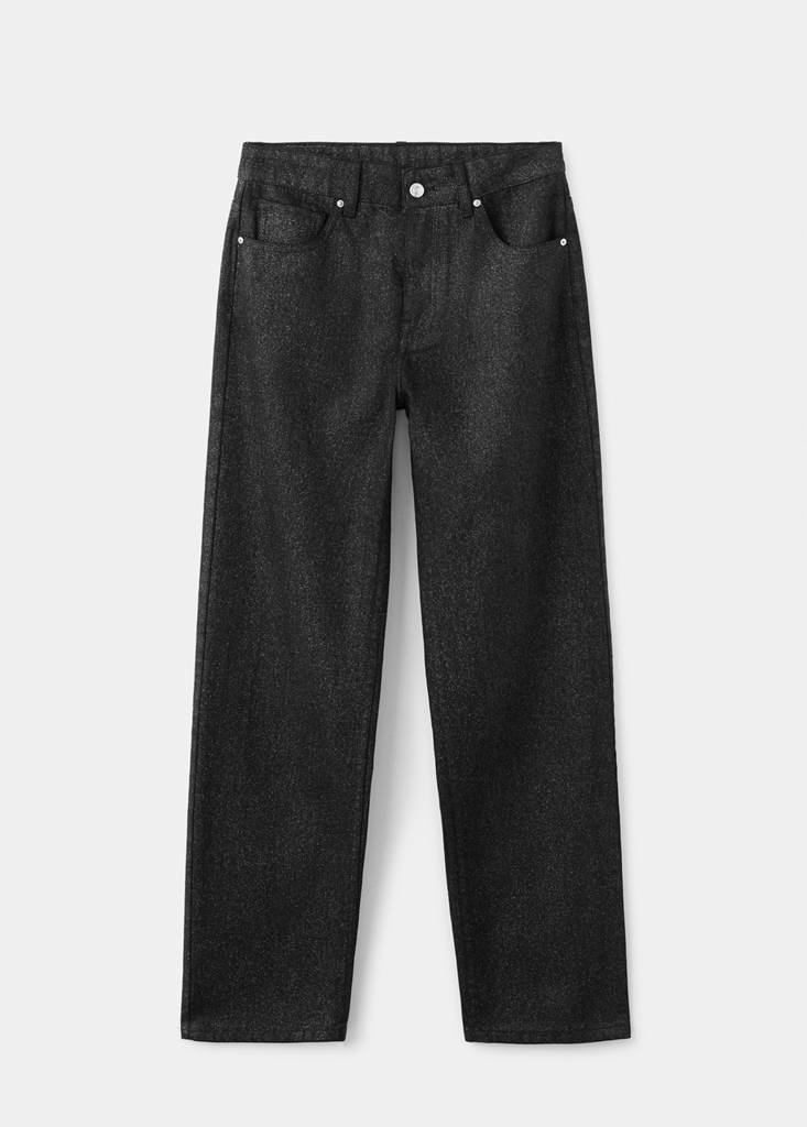 Shiny straight-leg jeans — Black