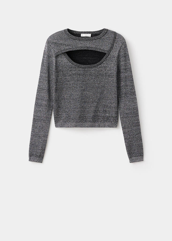 Sparkly top with opening — Silver