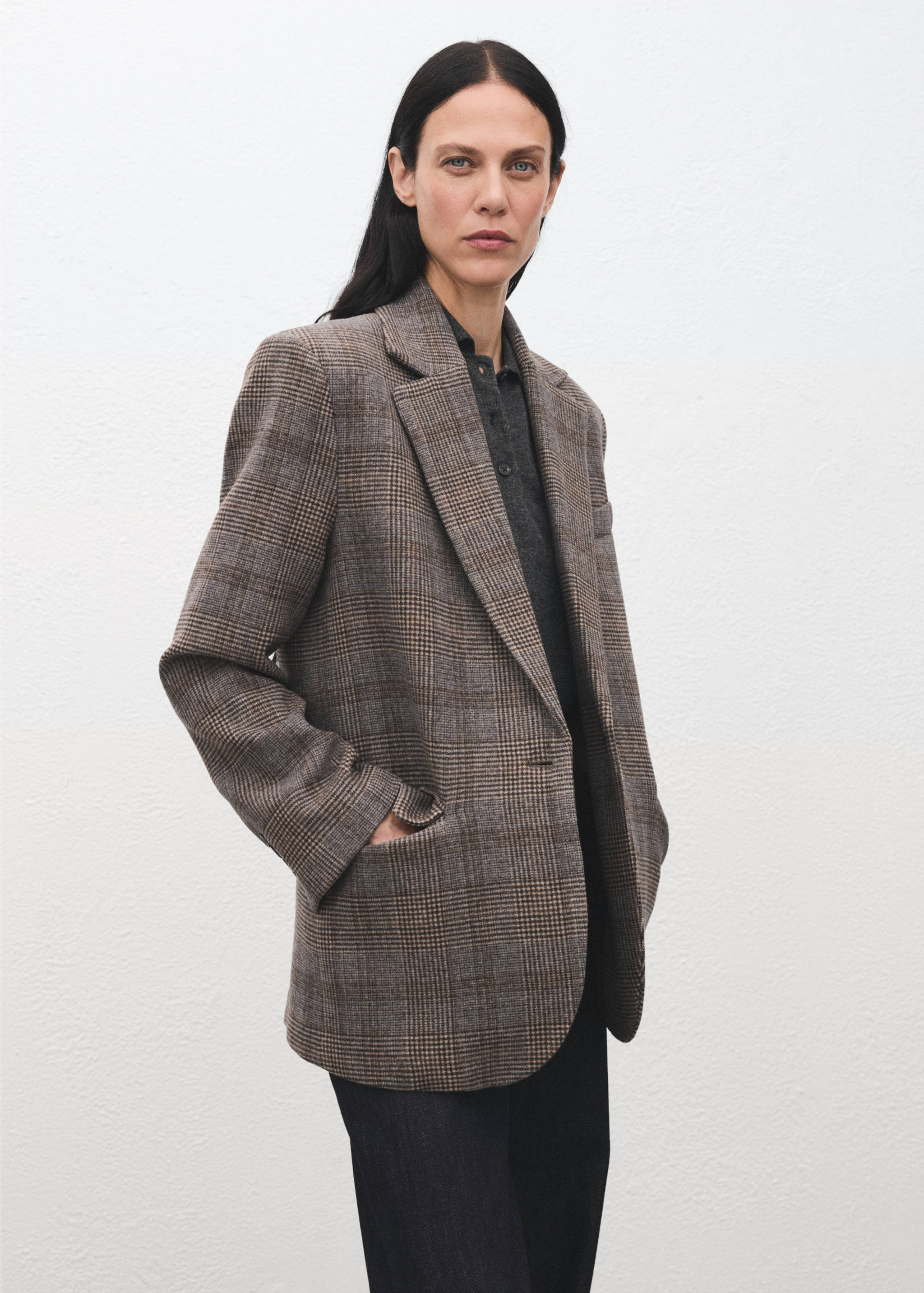 Wool check blazer - Medium plane