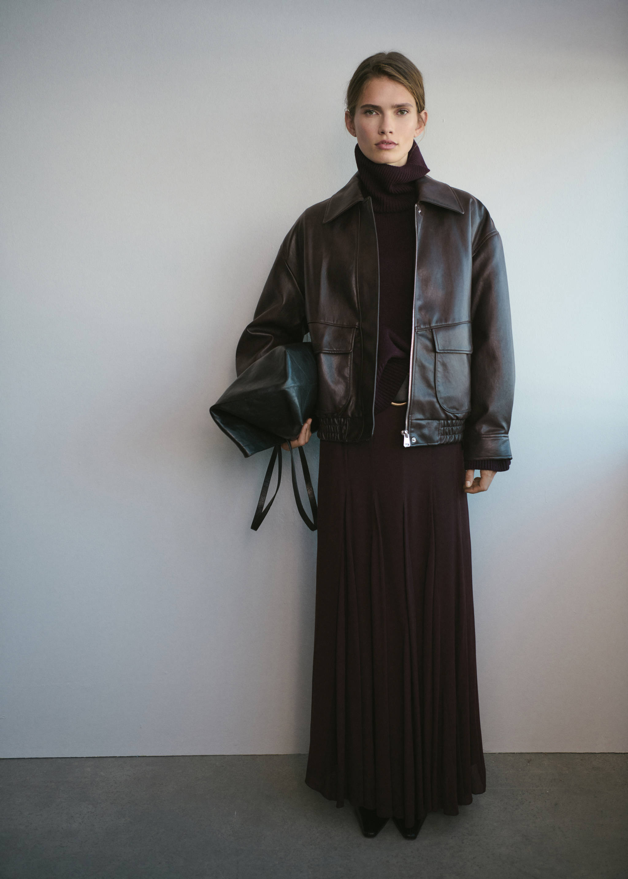 Oversized faux leather jacket - General plane