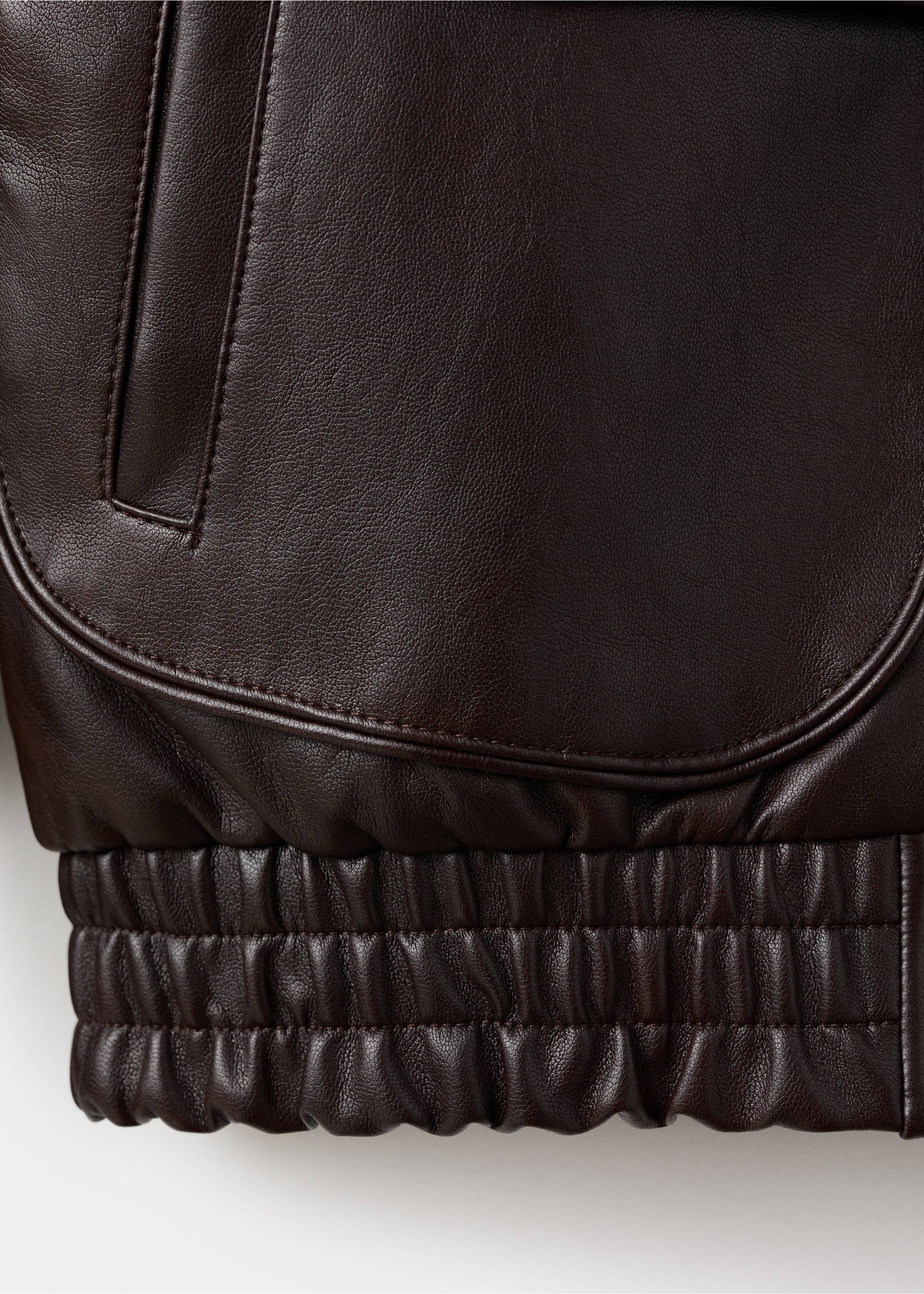 Oversized faux leather jacket - Details of the article 0, Brown. Ref: 17098638-00.