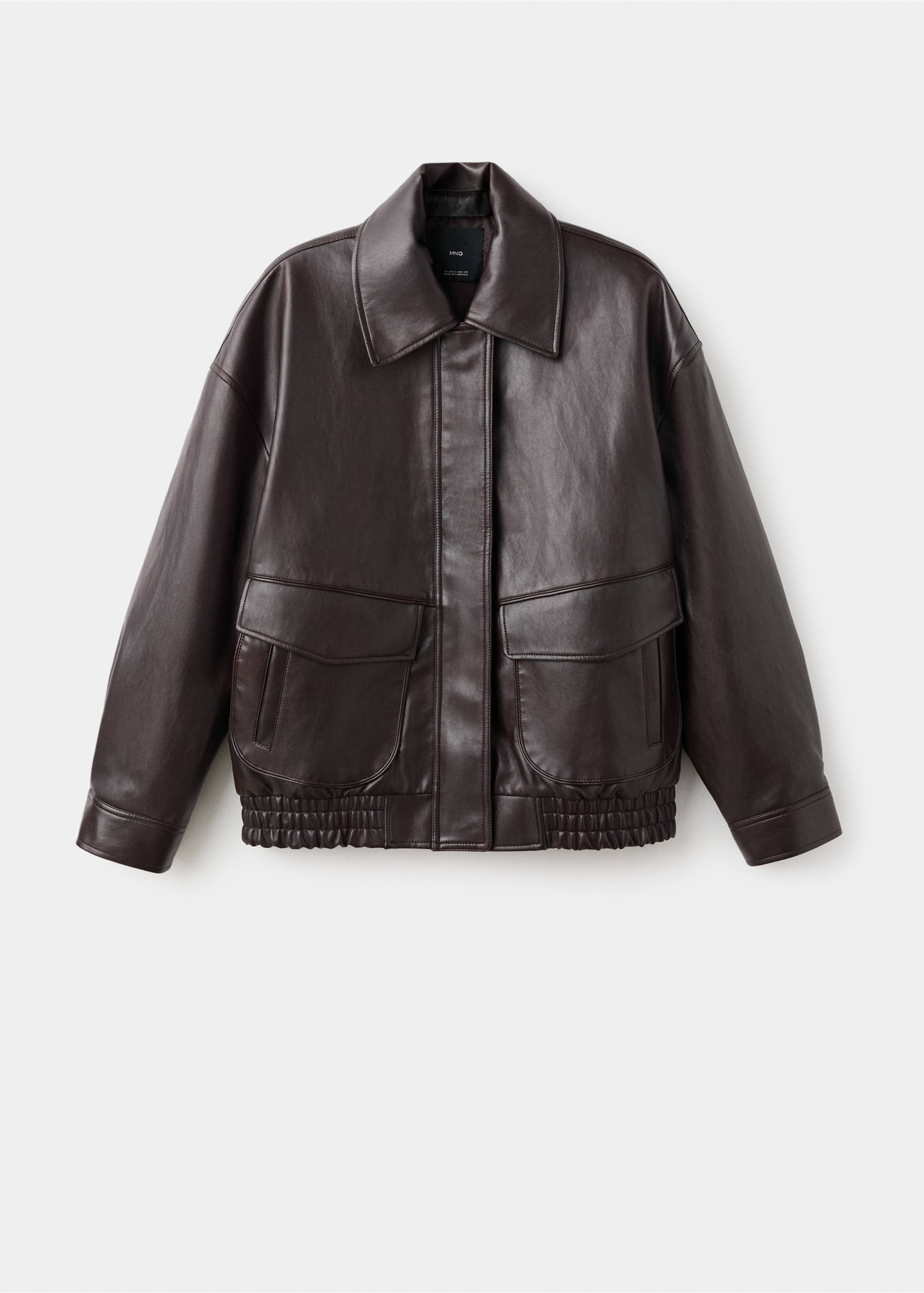 Oversized faux leather jacket - Article without model, Brown. Ref: 17098638-00.
