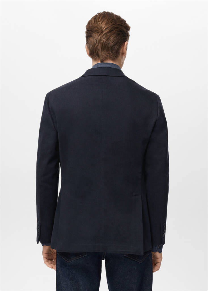 Slim fit cotton blazer — Navy