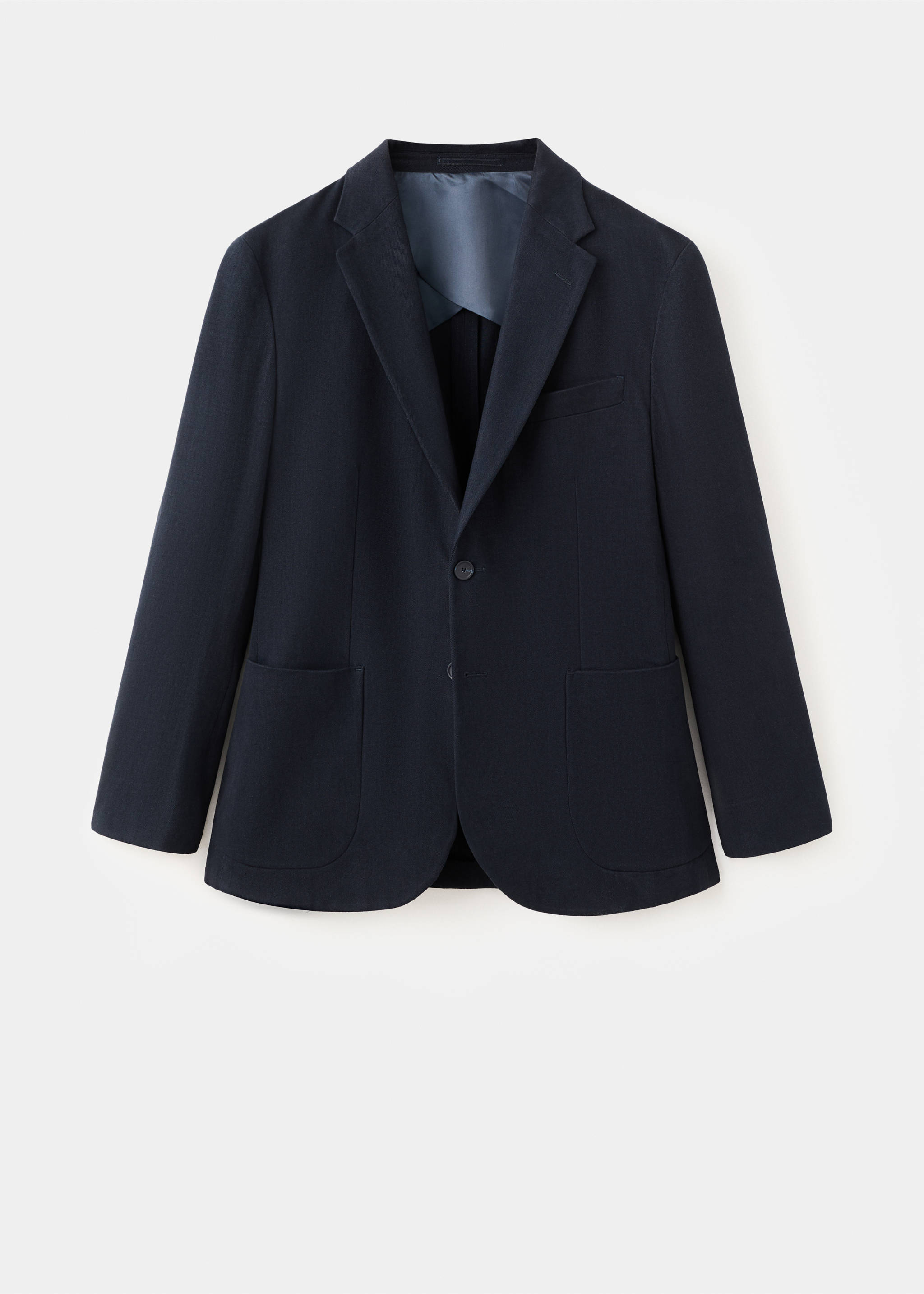 Katoenen slim fit blazer - Artikel zonder model, Marineblauw. Ref: 17098640-00.