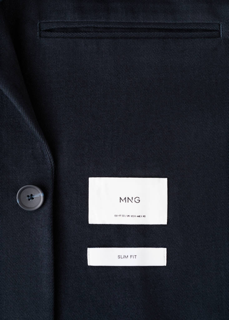 Slim fit cotton blazer — Navy