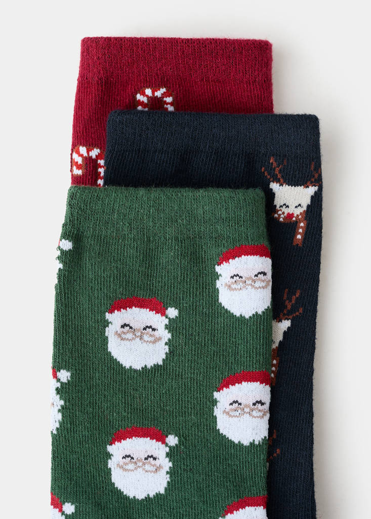 Pack of 3 Christmas stockings — Navy