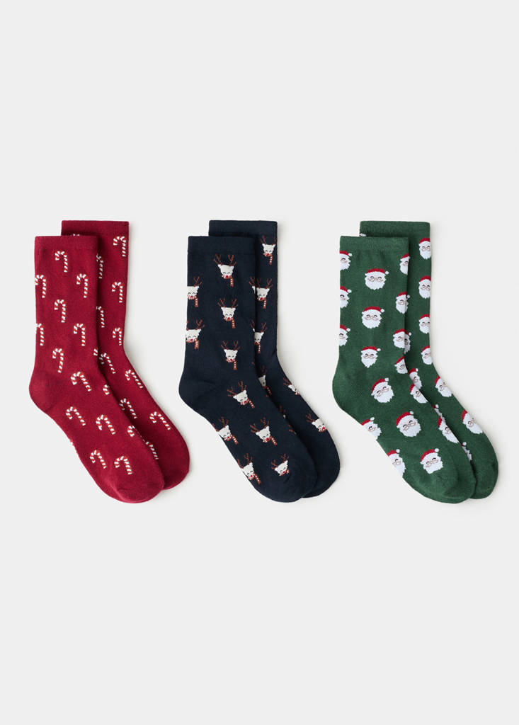 Pack of 3 Christmas stockings — Navy