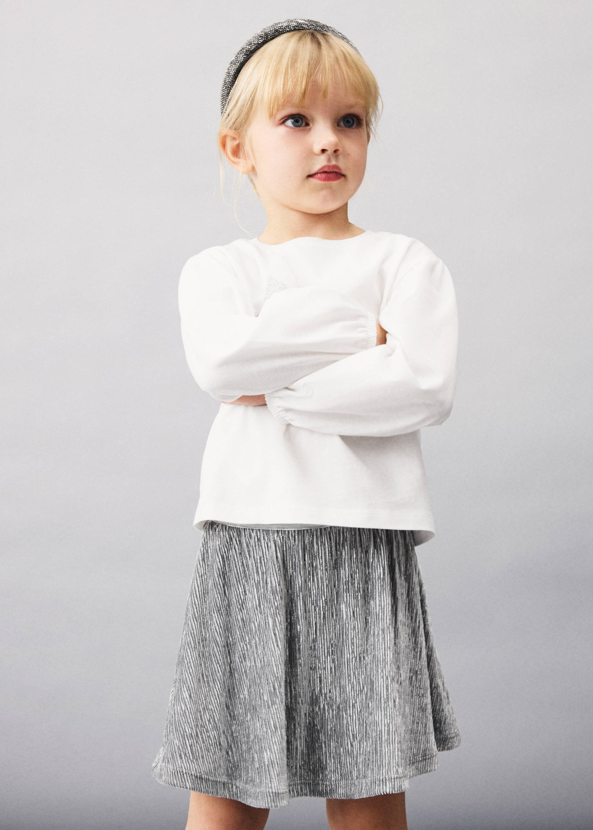 Pleated metallic skirt - Medium plane