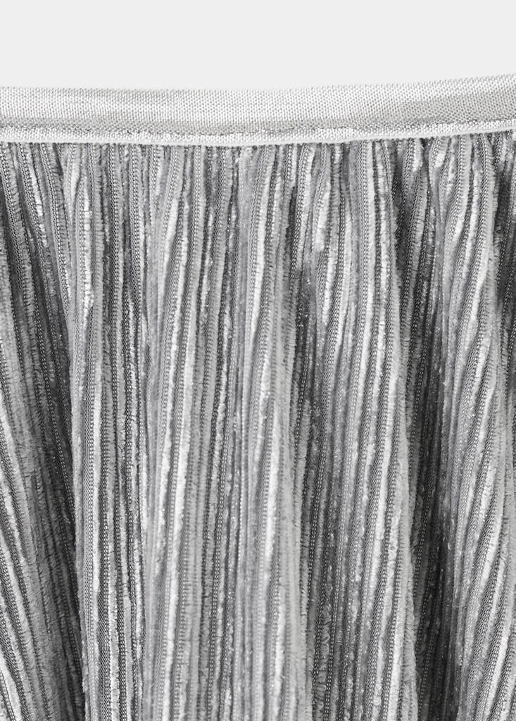 Pleated metallic skirt — Charcoal
