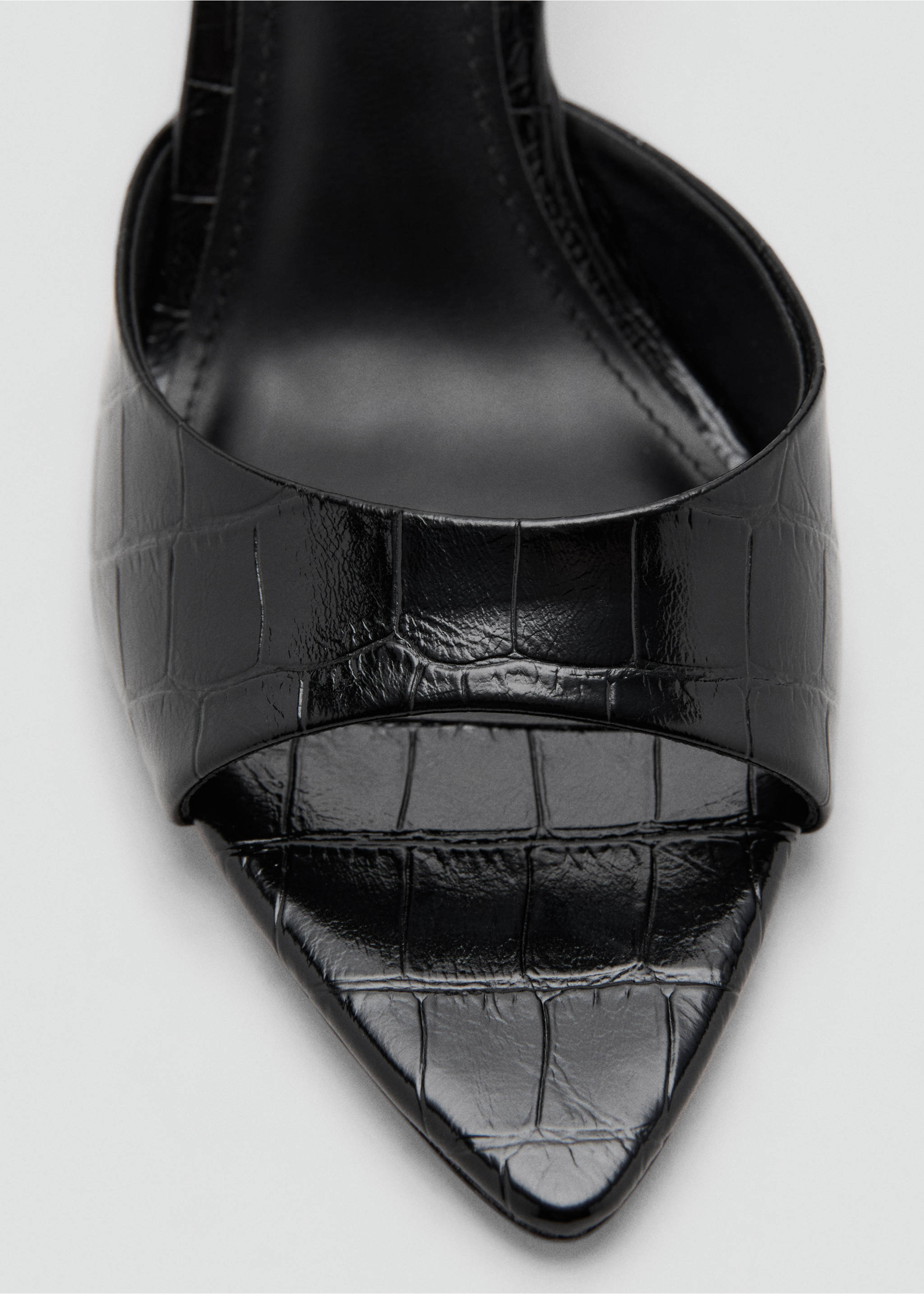 鳄鱼纹效果高跟凉鞋 - null, 黑色. Ref: 17099098-00.