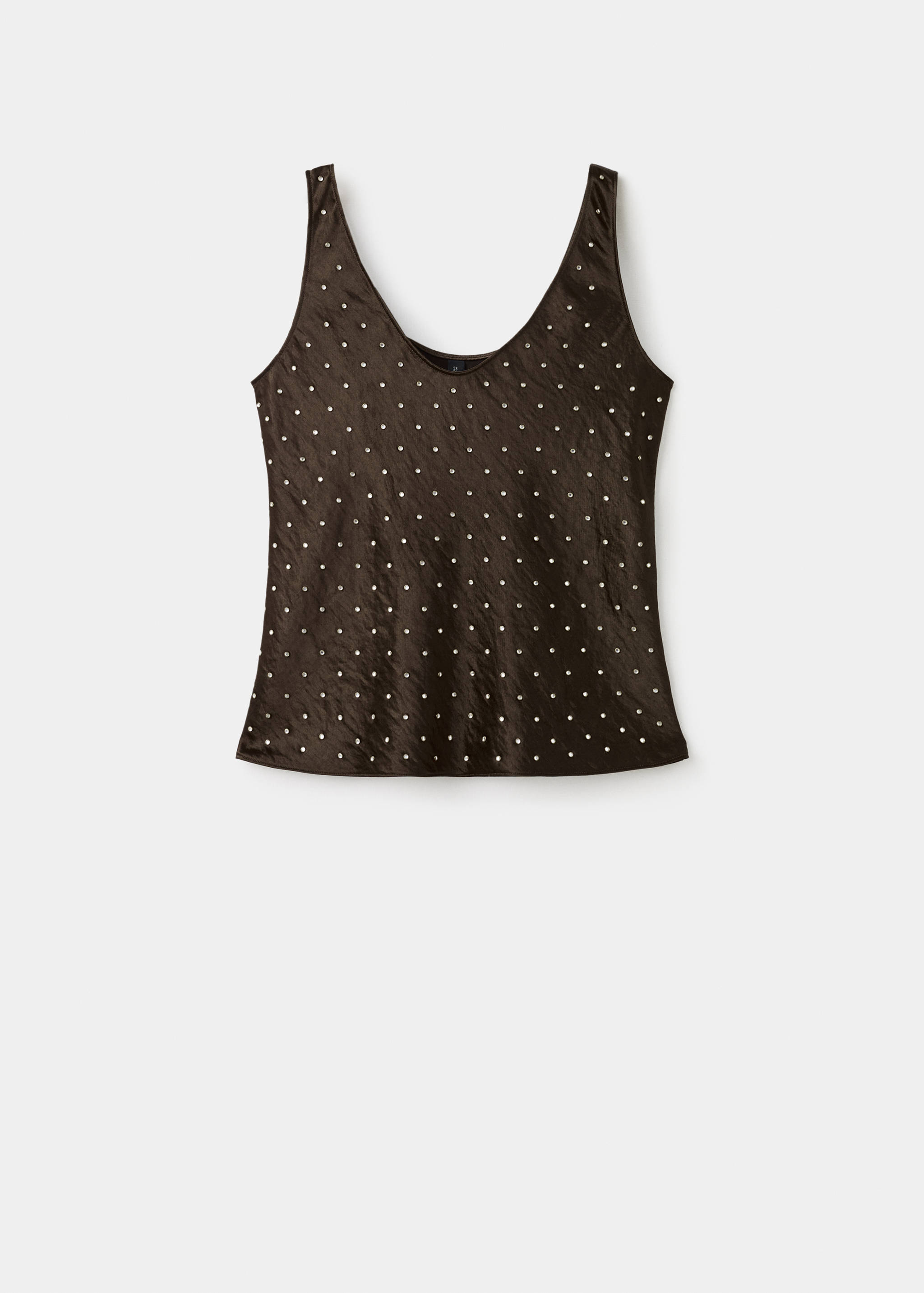 Satin crinkled-effect top with crystals - Article without model