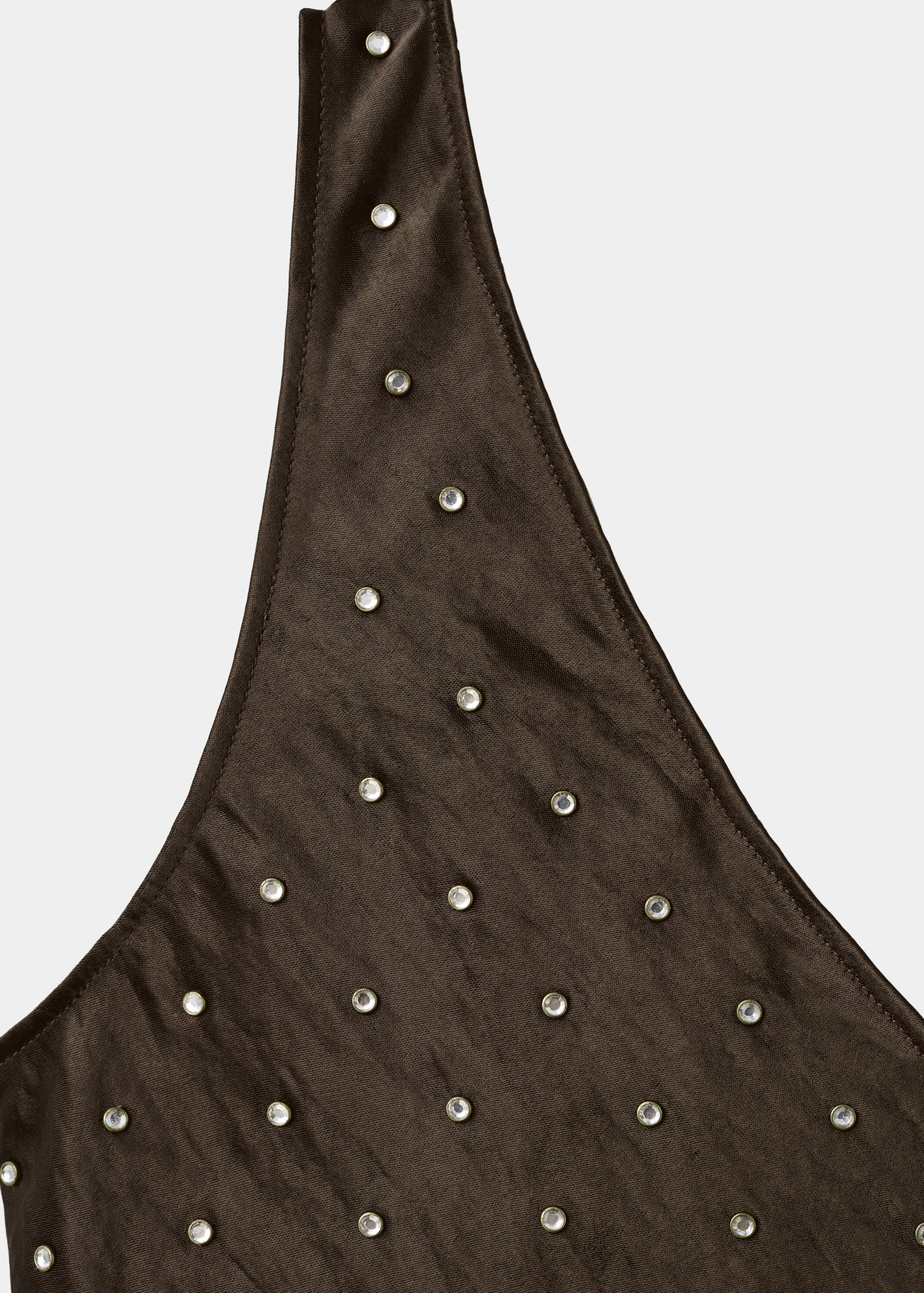 Satin crinkled-effect top with crystals - Details of the article 8