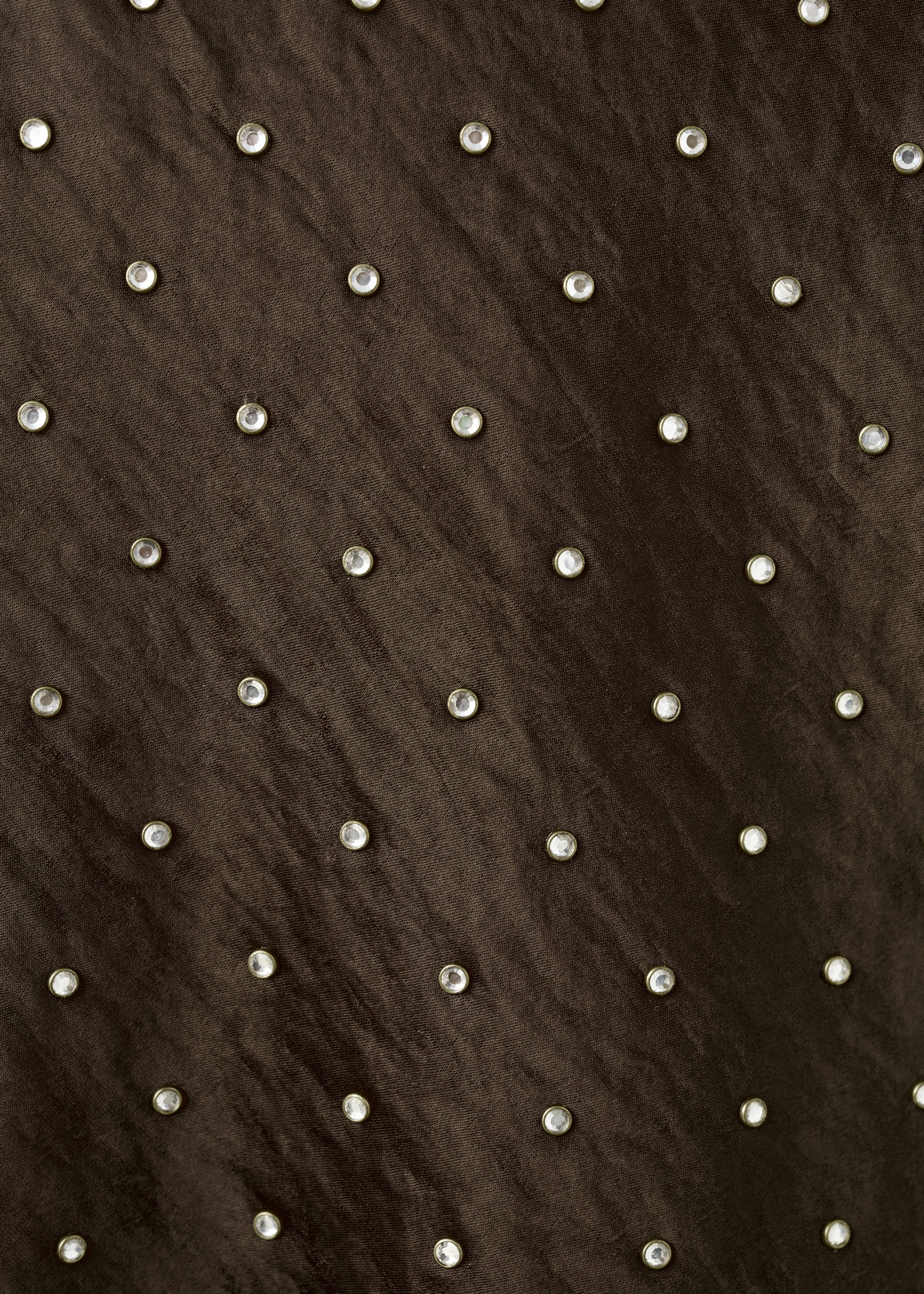 Satin crinkled-effect top with crystals - Details of the article 0