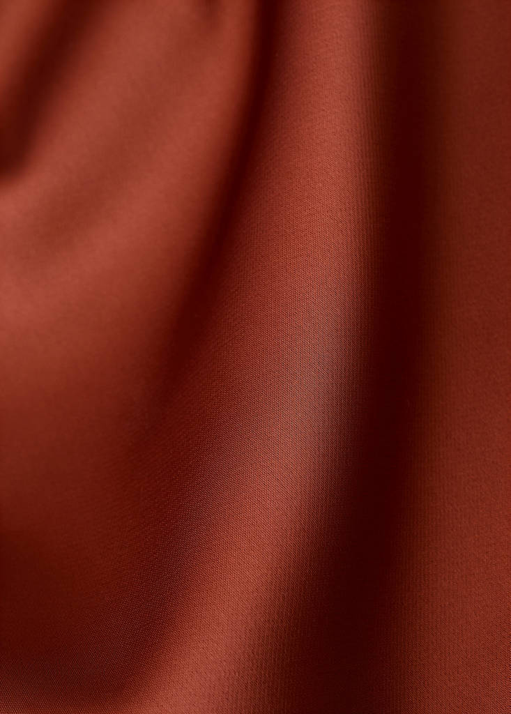 Satin short skirt — Russet
