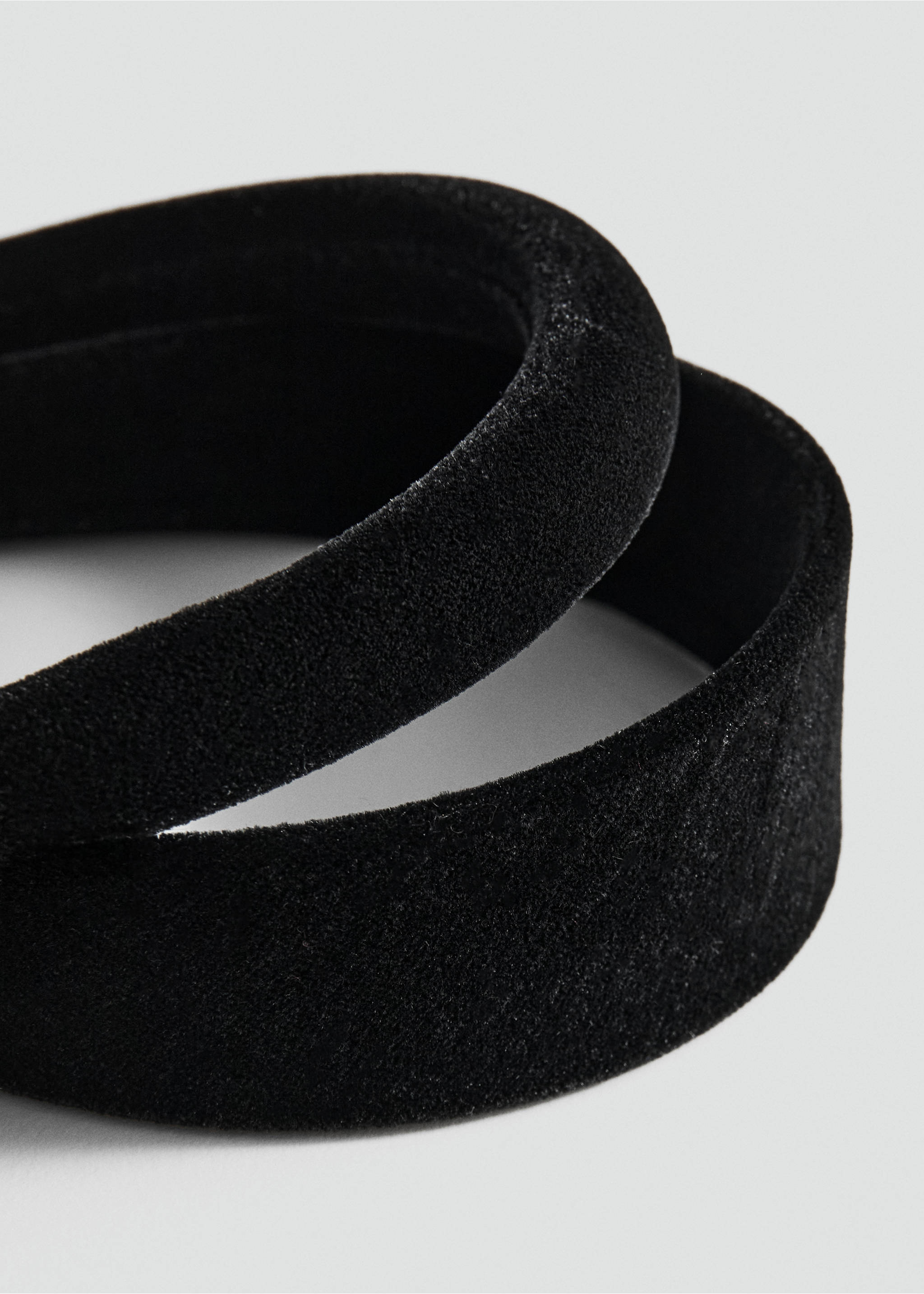 Pack of 2 velvet headbands - Medium plane, Black. Ref: 17099110-00.
