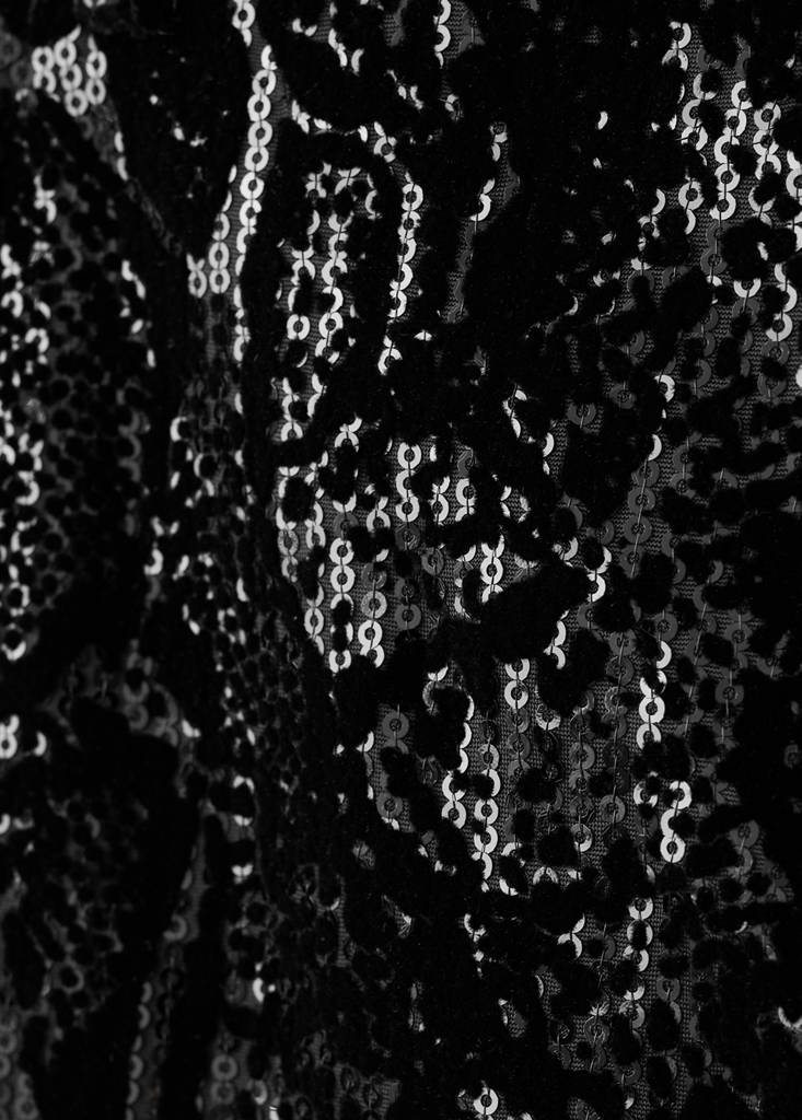 Straight-leg trousers with sequins — Black