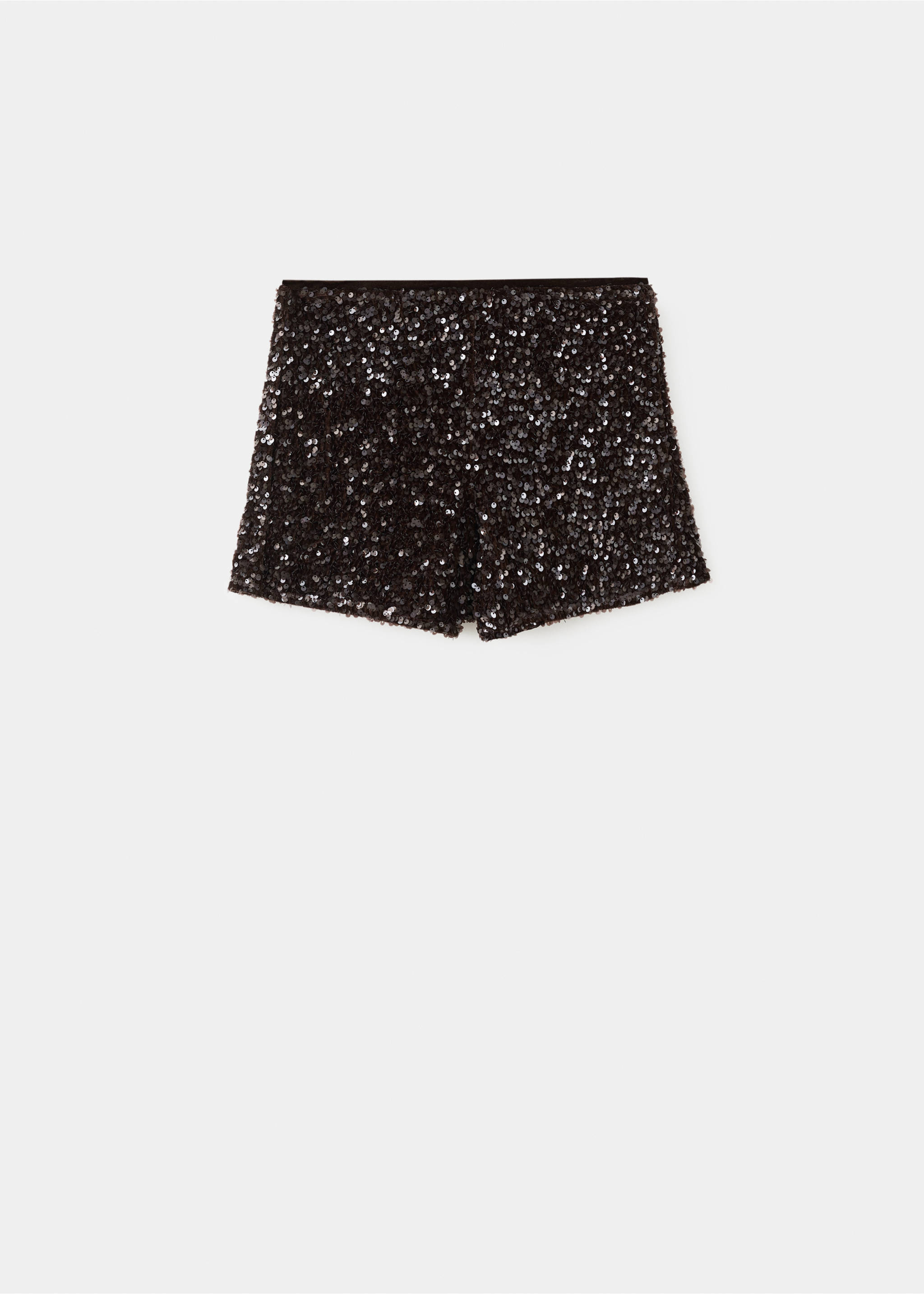 Velvet shorts with sequins - Article without model, Chocolate. Ref: 17099112-00.
