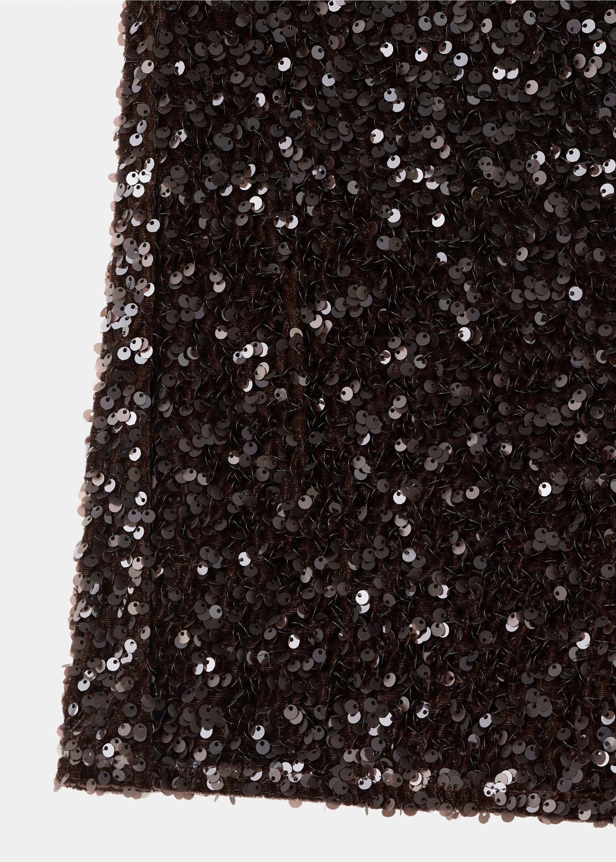 Velvet shorts with sequins - Details of the article 0, Chocolate. Ref: 17099112-00.