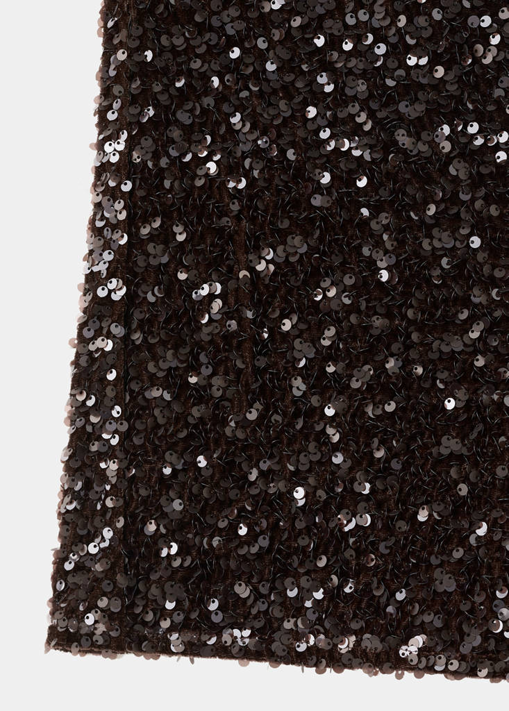 Velvet shorts with sequins — Chocolate