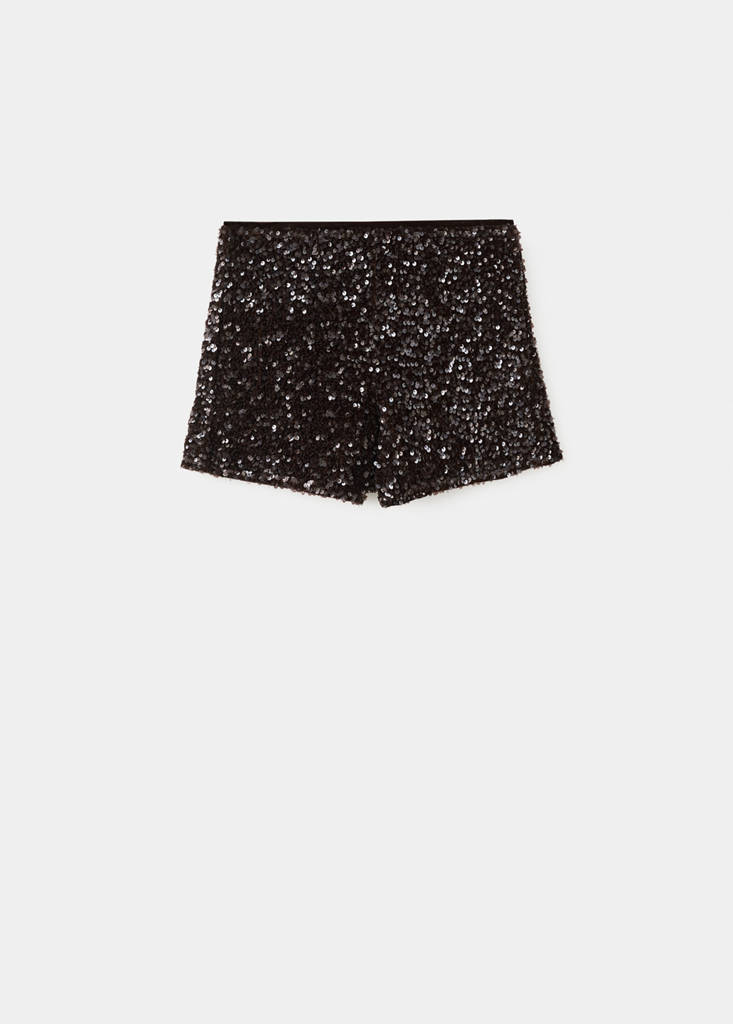 Velvet shorts with sequins — Chocolate