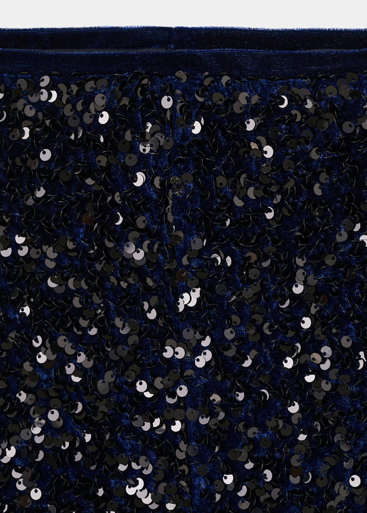 Velvet shorts with sequins — Navy