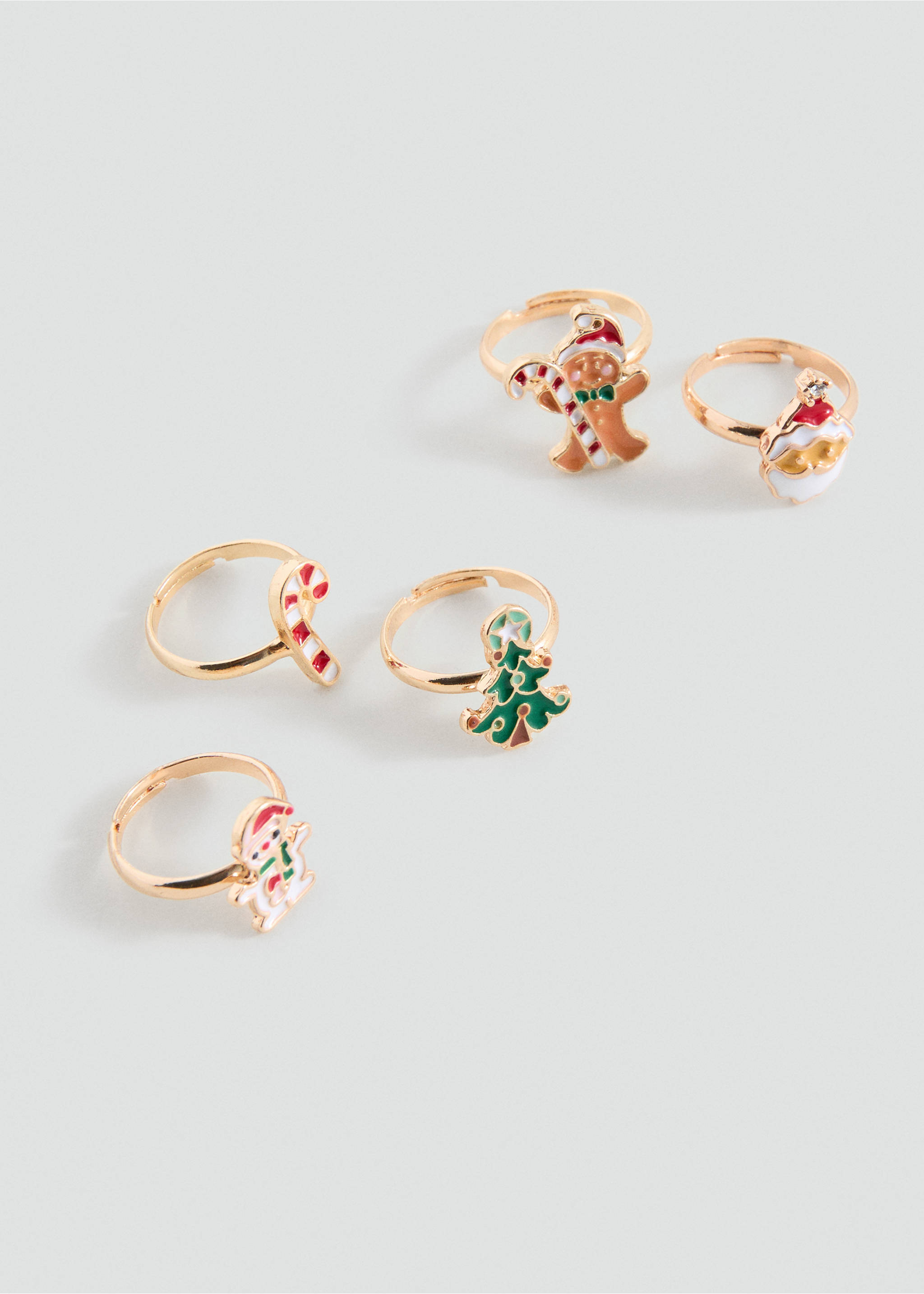 Pack 5 anillos navideños - Plano medio, Oro. Ref: 17099114-00.