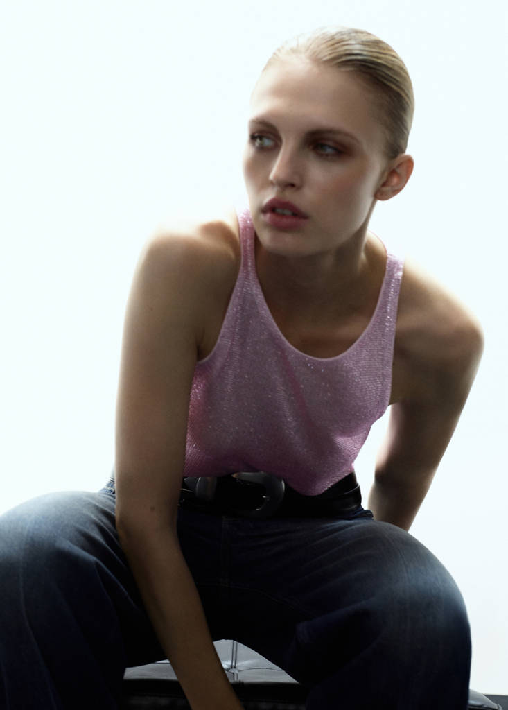 Halter top with crystals — Pink
