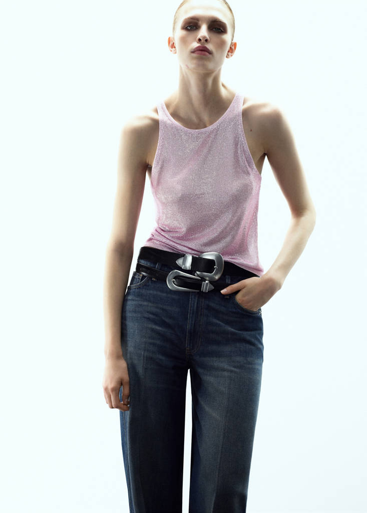 Halter top with crystals — Pink