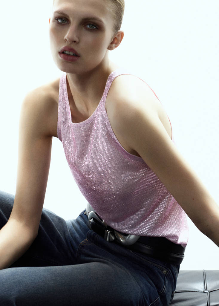Halter top with crystals — Pink