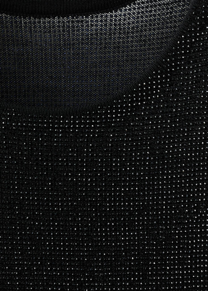 Halter top with crystals — Black